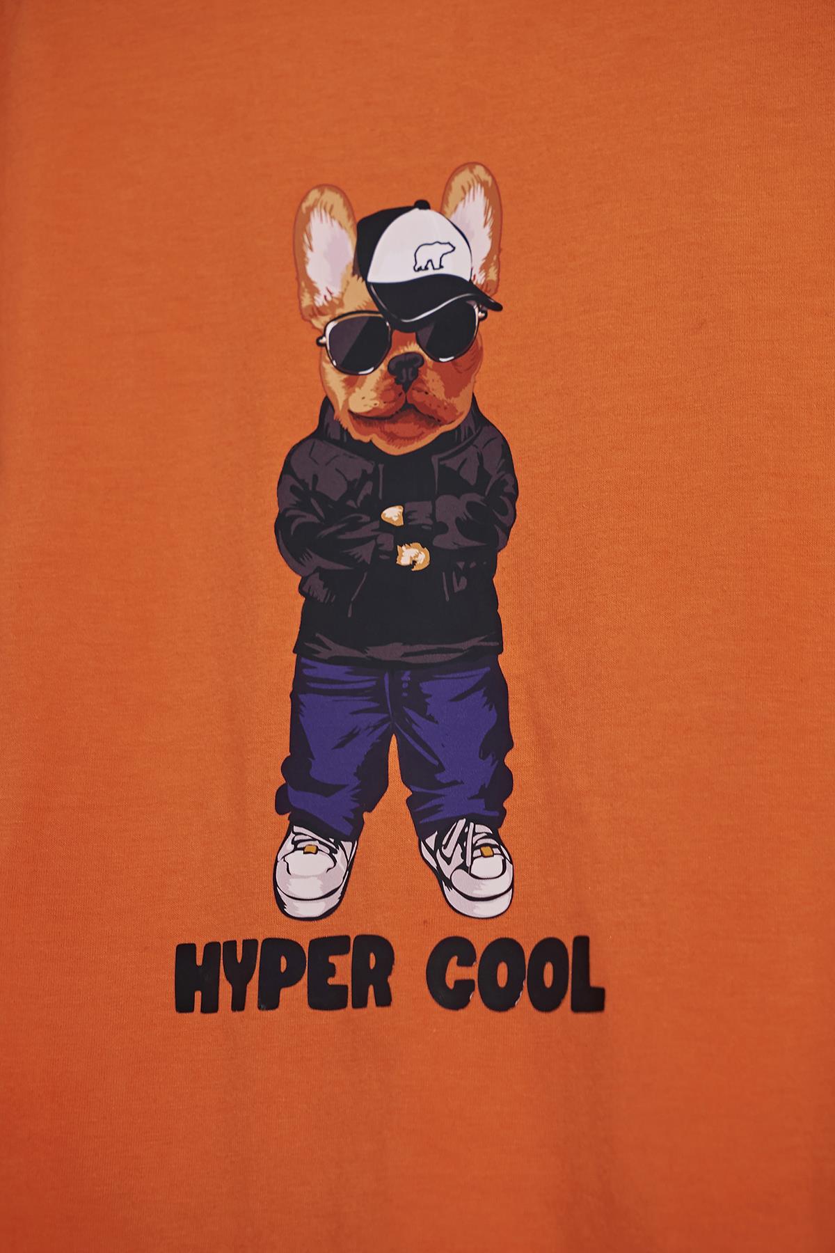 Hyper Bear Turuncu Baskılı Çocuk Tişört