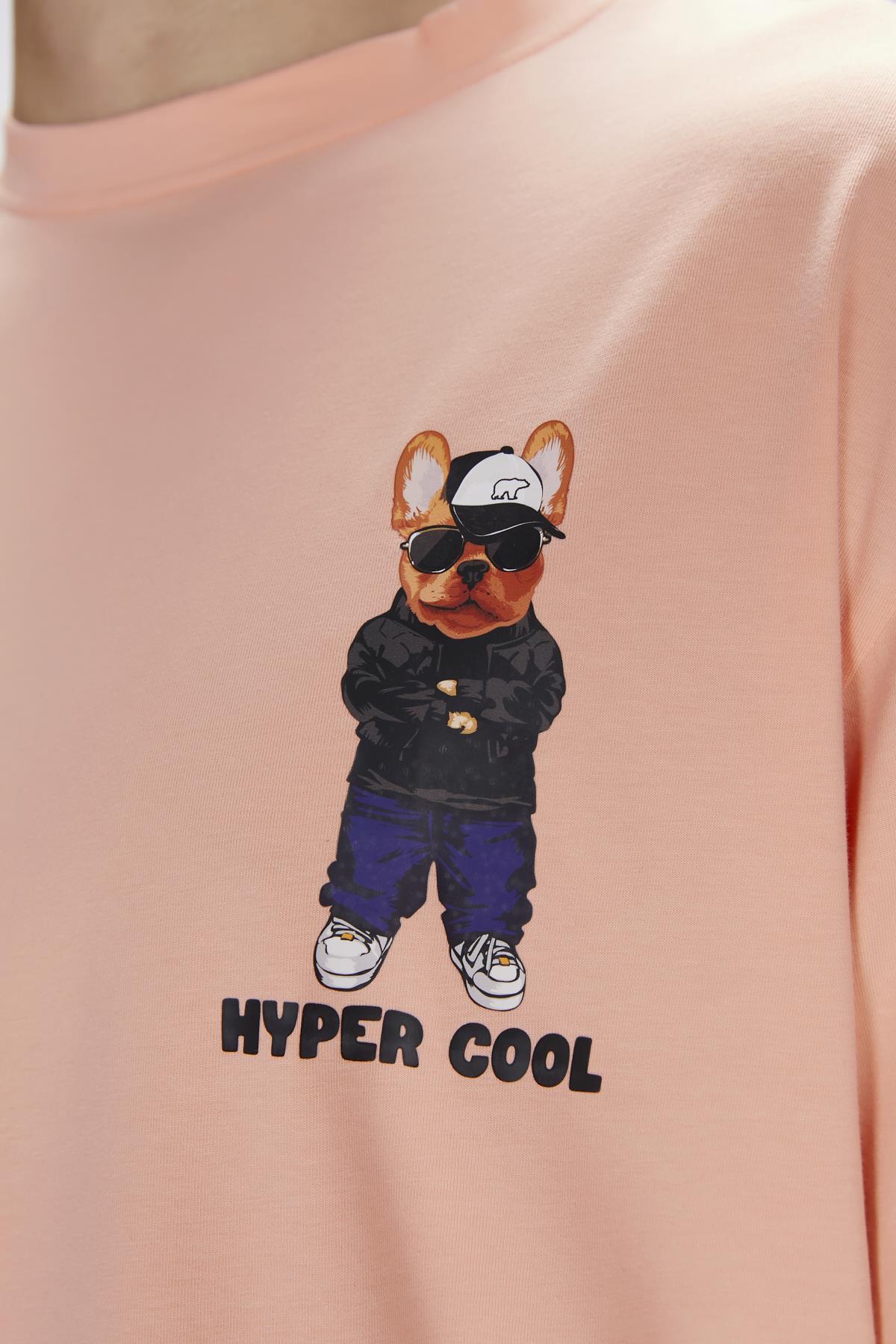 Hyper Mellow Peach Mens Printed T-Shirt