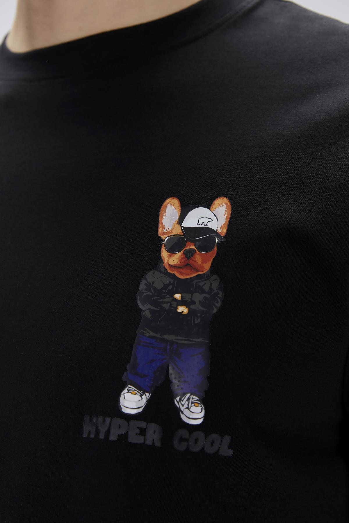 Hyper Siyah Erkek Baskılı Tişört