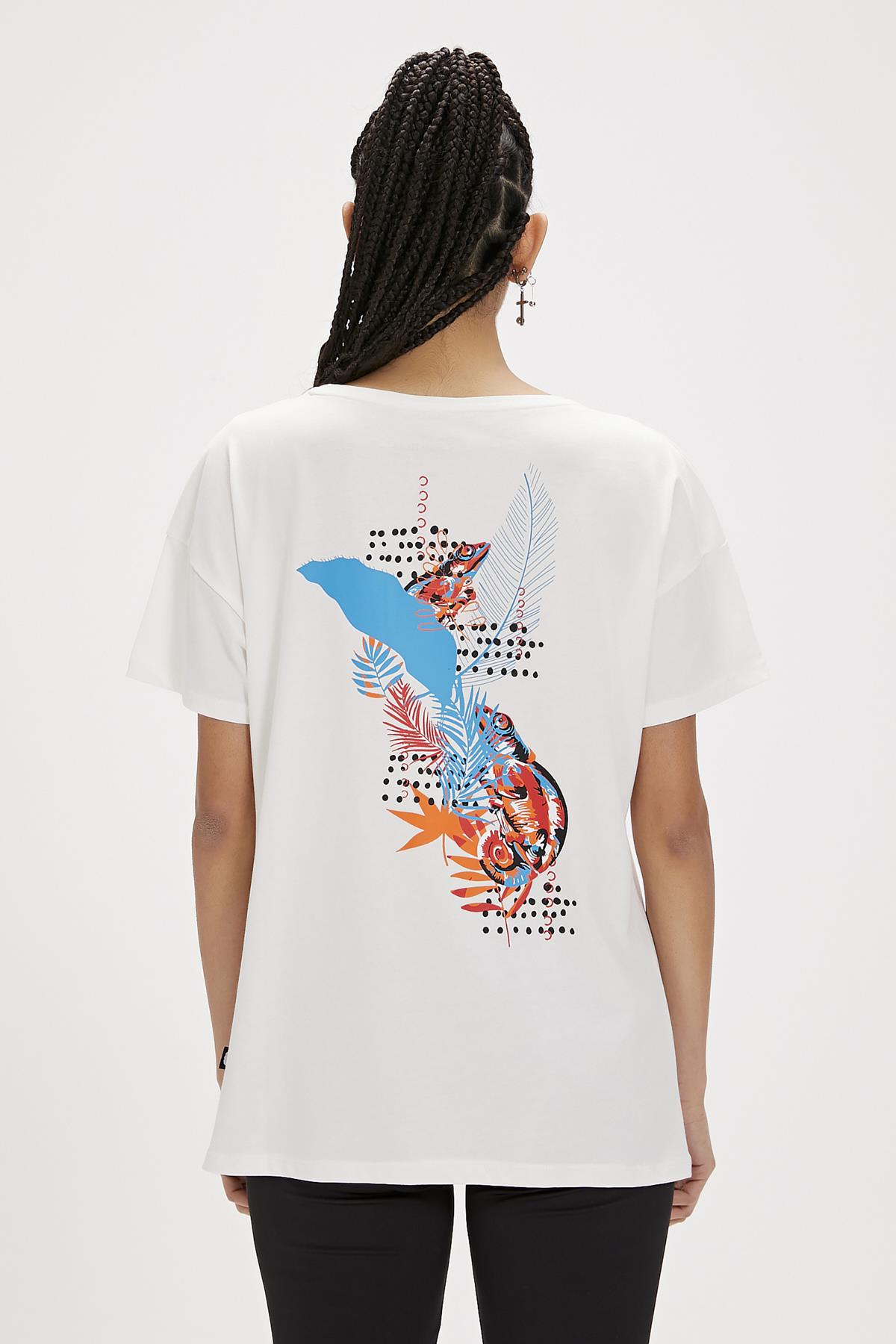 Ina White Printed Womens T-Shirt