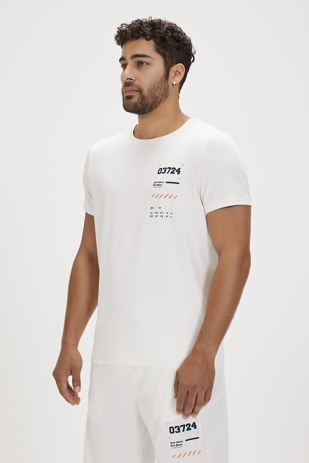 Jesse Beyaz Baskılı Erkek Tişört