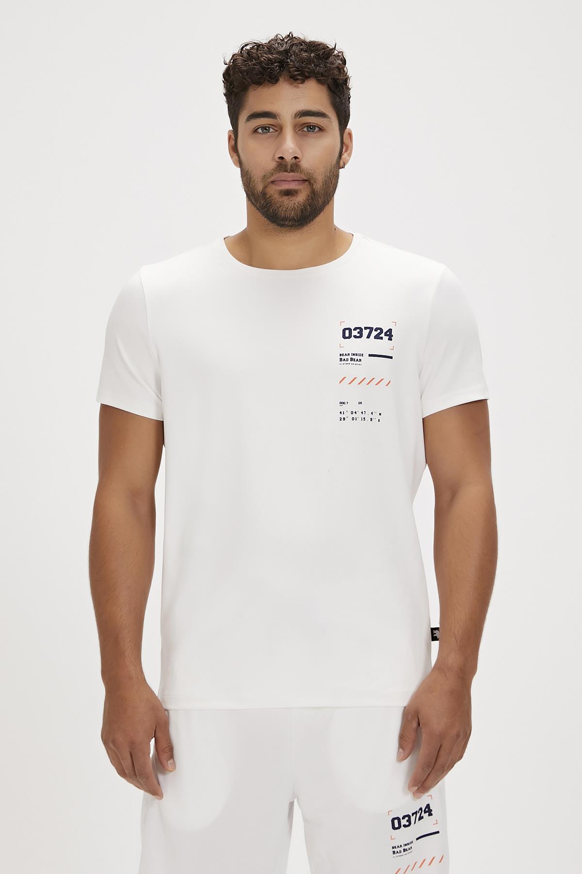 Jesse Beyaz Baskılı Erkek Tişört