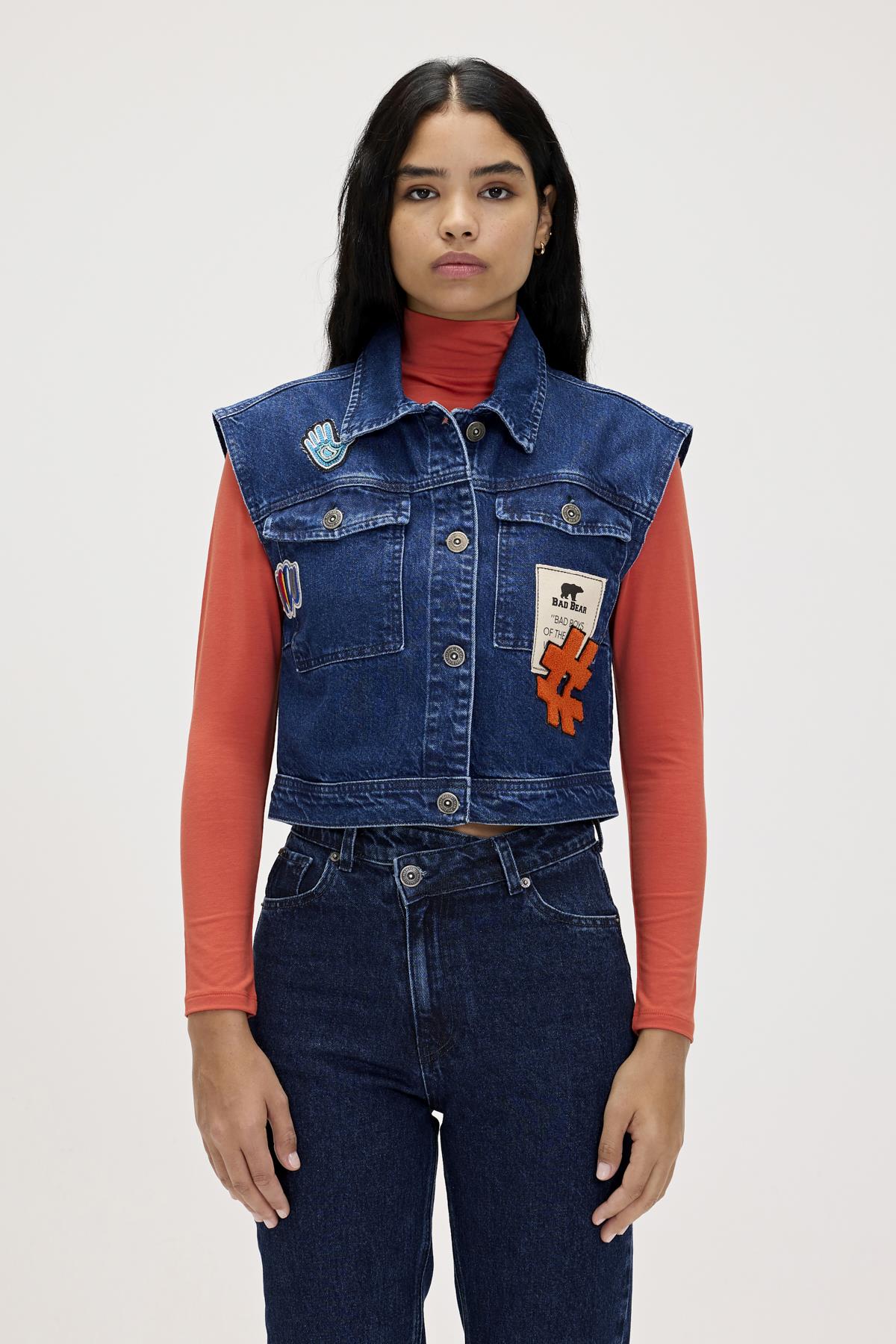 Joanne İndigo Kadın Denim Yelek