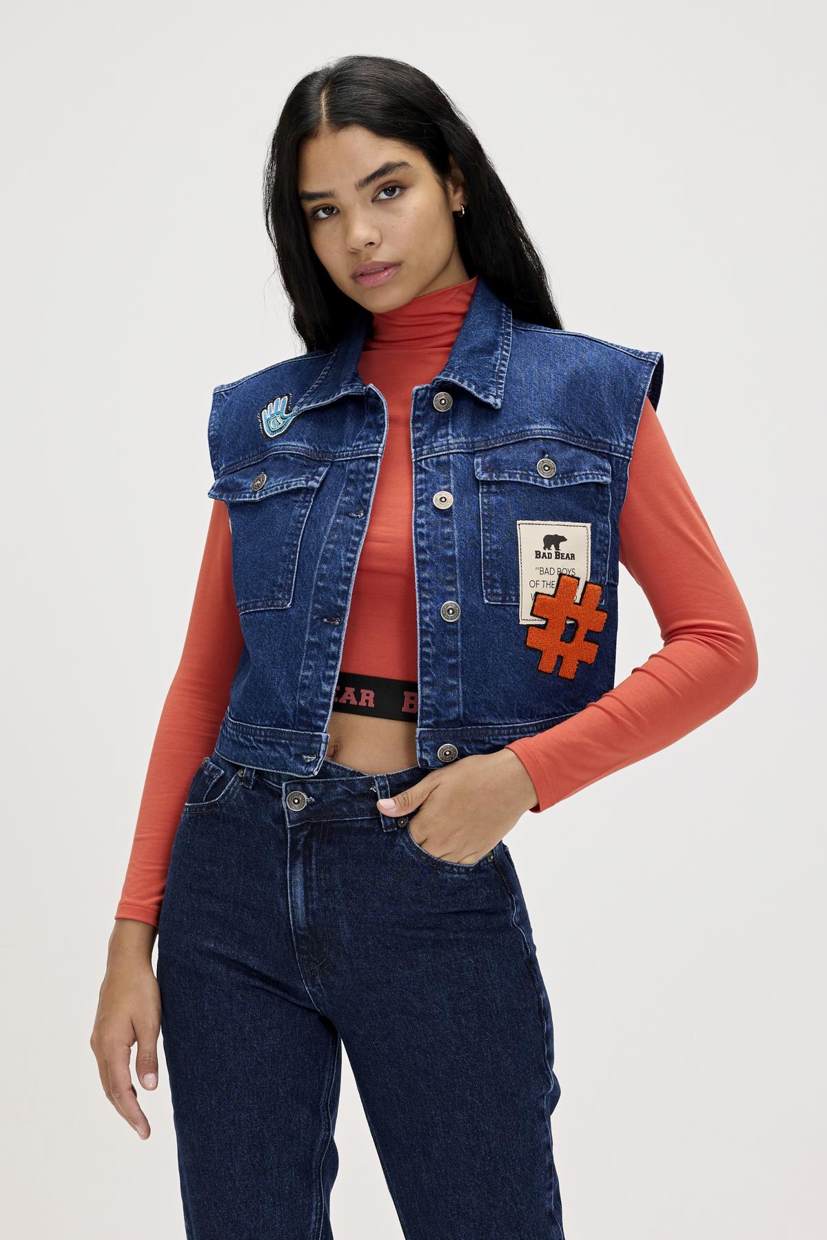 Joanne İndigo Kadın Denim Yelek