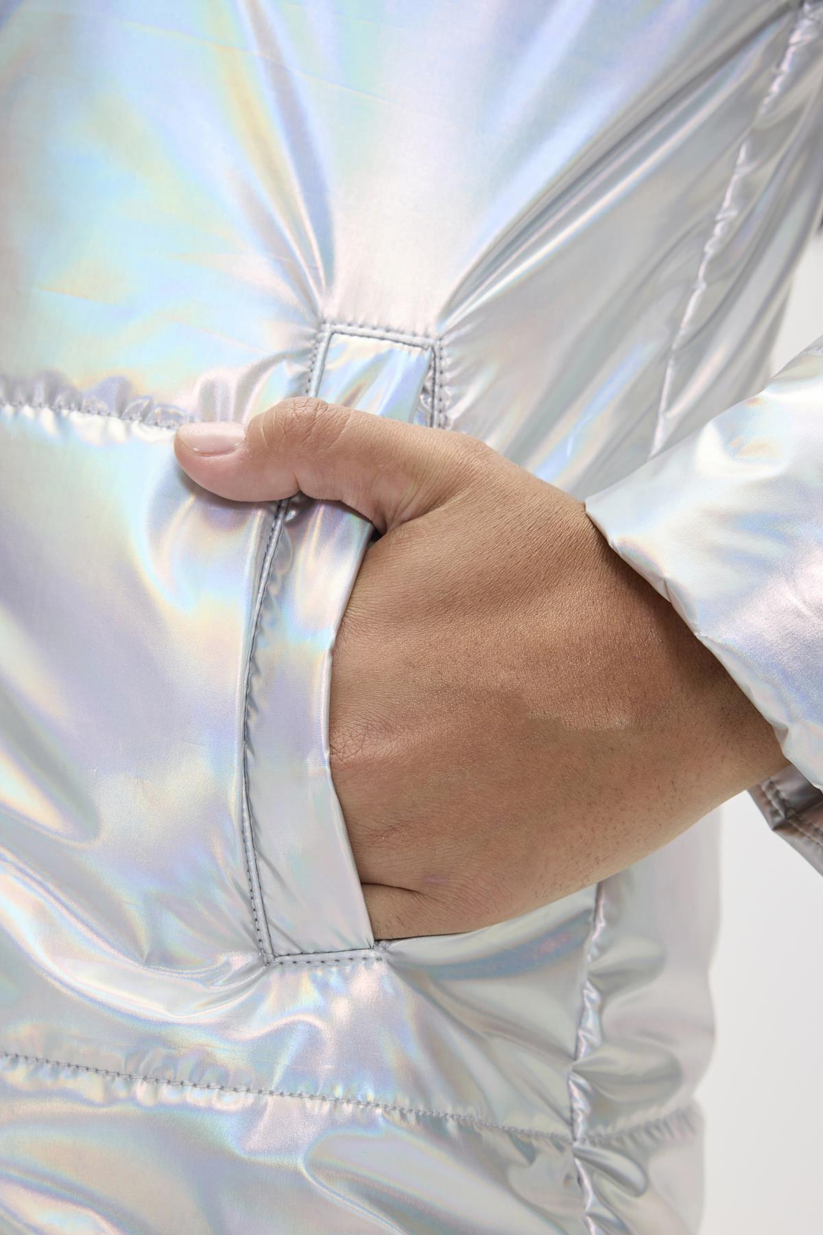 Jolene Gümüş Gri Kadın Puffer Mont