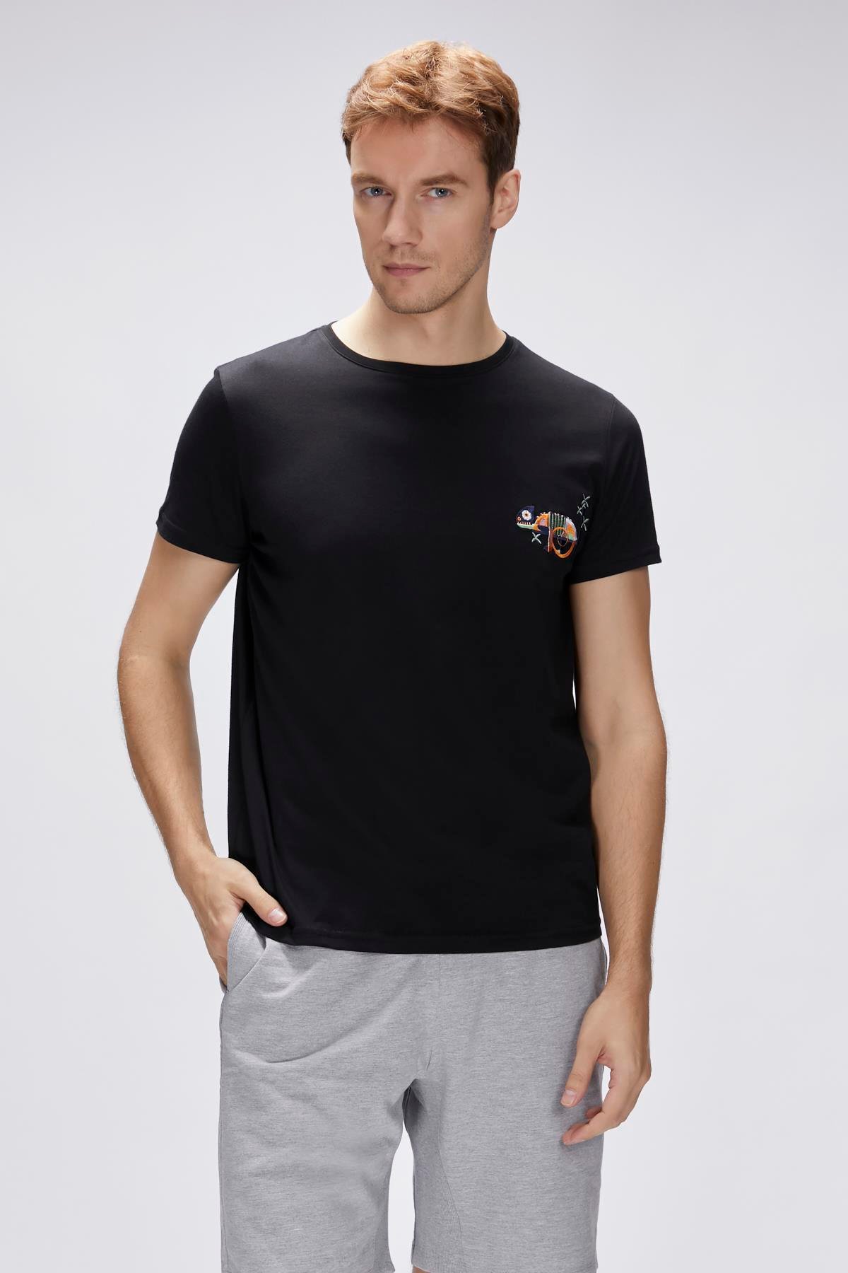 Jonah Siyah Erkek Baskılı Tişört