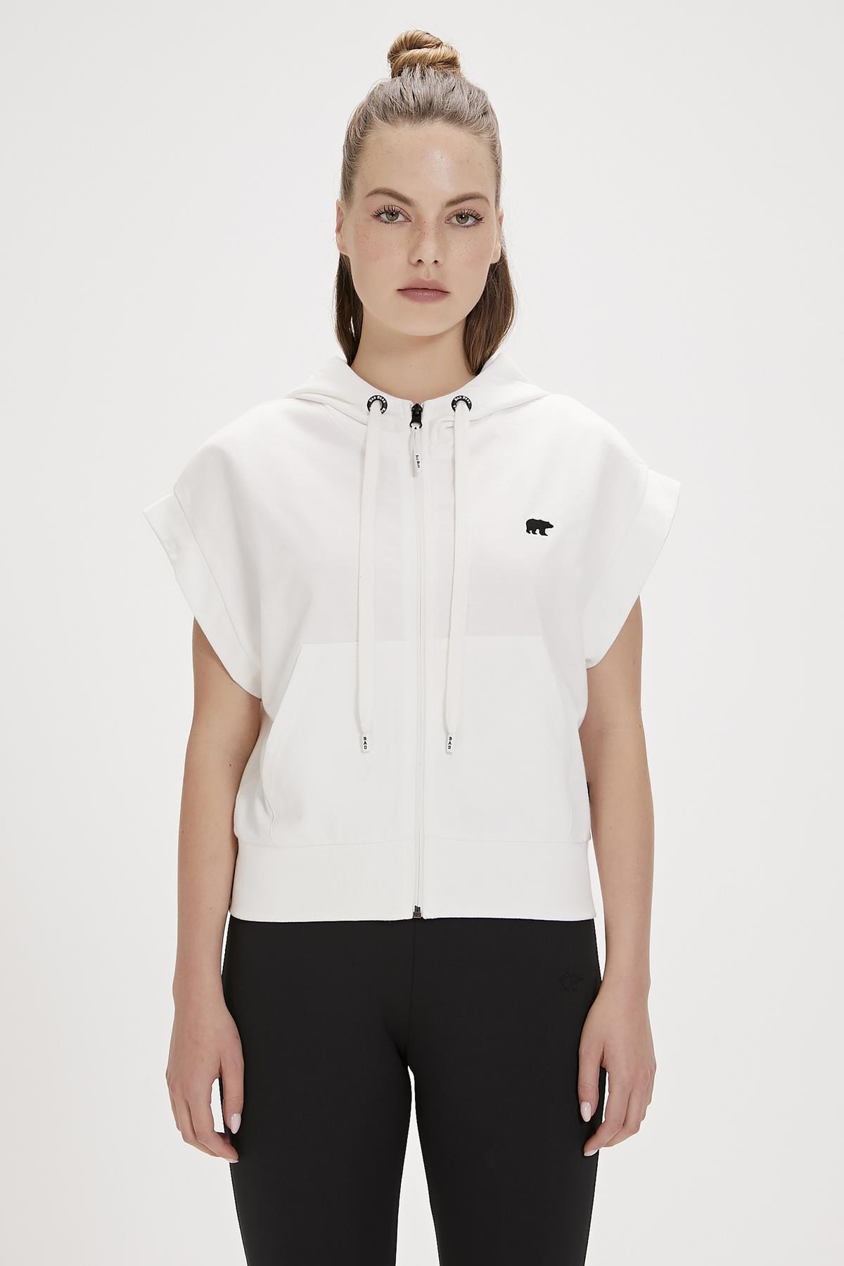 Kelly Beyaz Full-Zip Sweatshirt