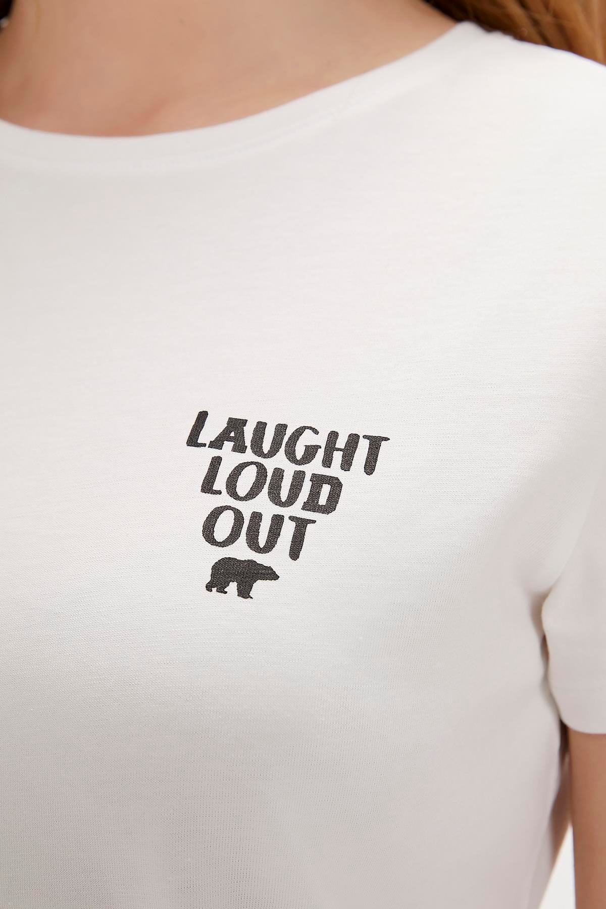 Laura Off-White Basic Womens T-Shirt