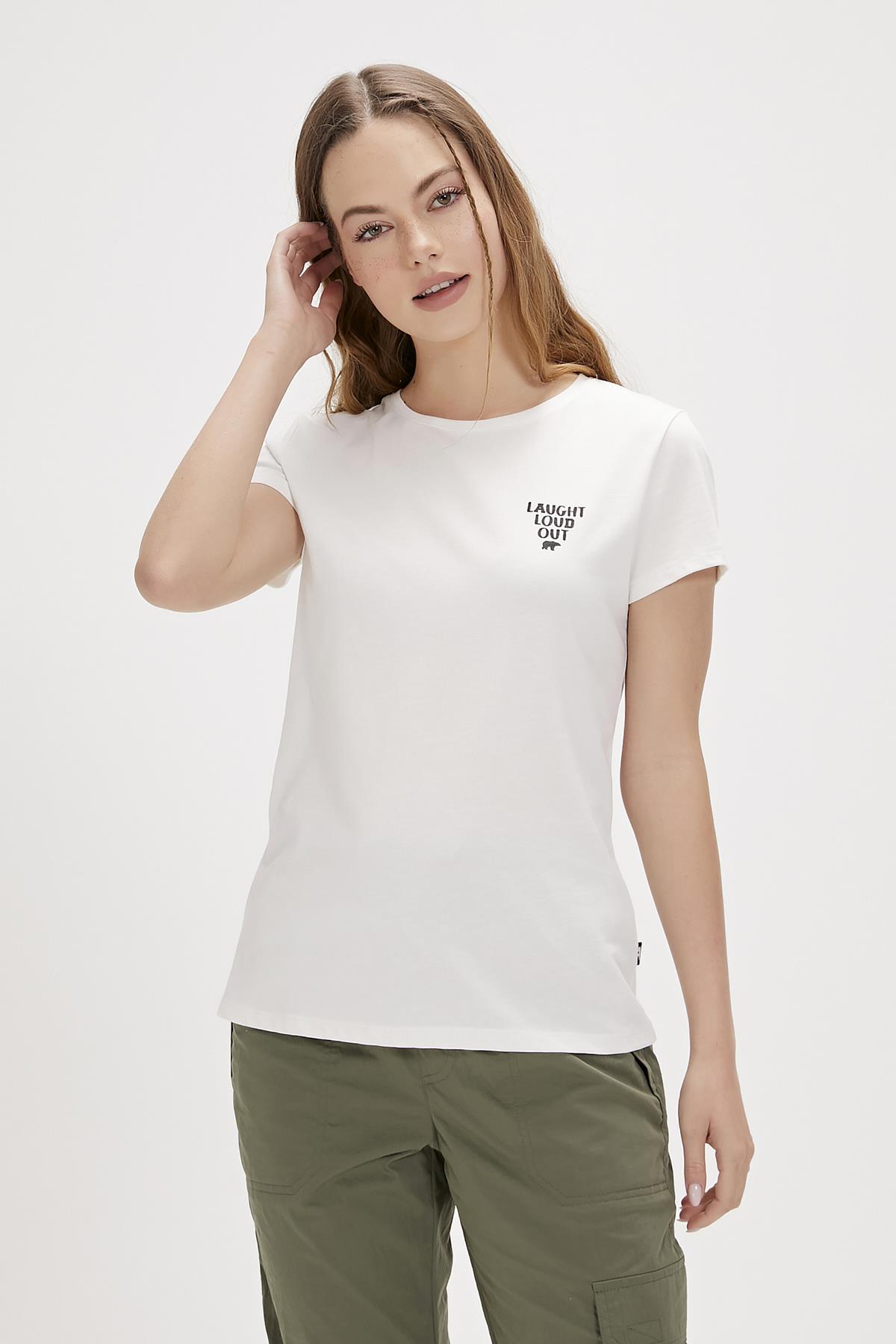 Laura Off-White Basic Womens T-Shirt
