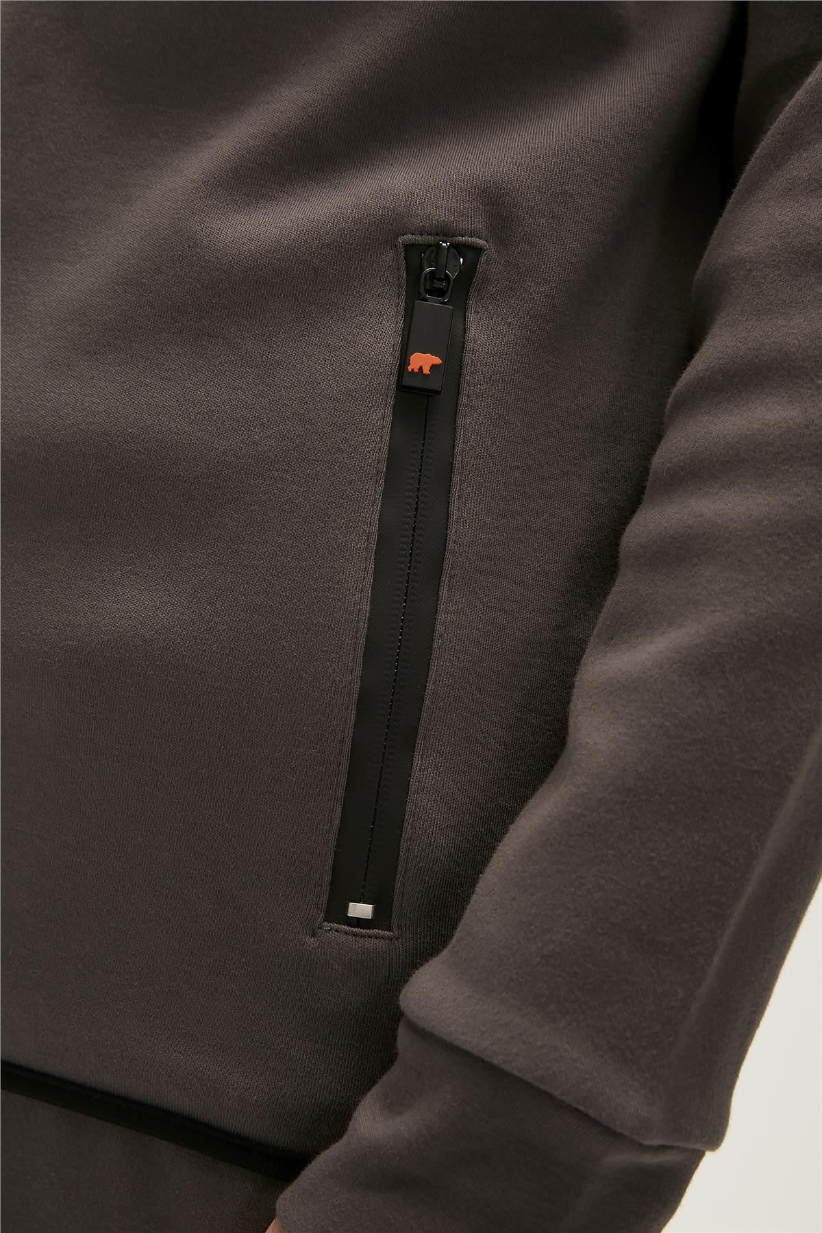 Leo Full-Zip Hoodie Antrasit Fermuarlı Kapüşonlu Erkek Sweatshirt