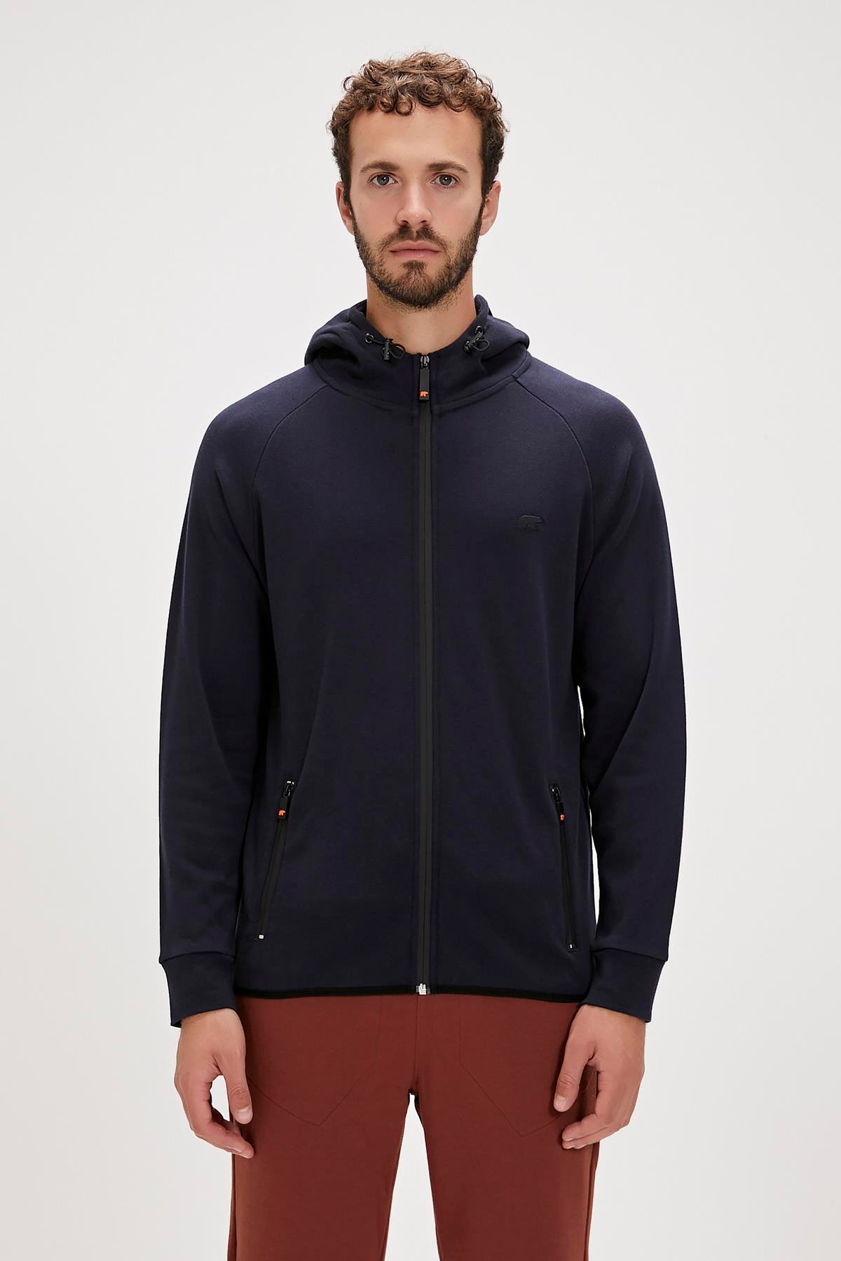 Leo Full-Zip Hoodie Lacivert Fermuarlı Kapüşonlu Erkek Sweatshirt