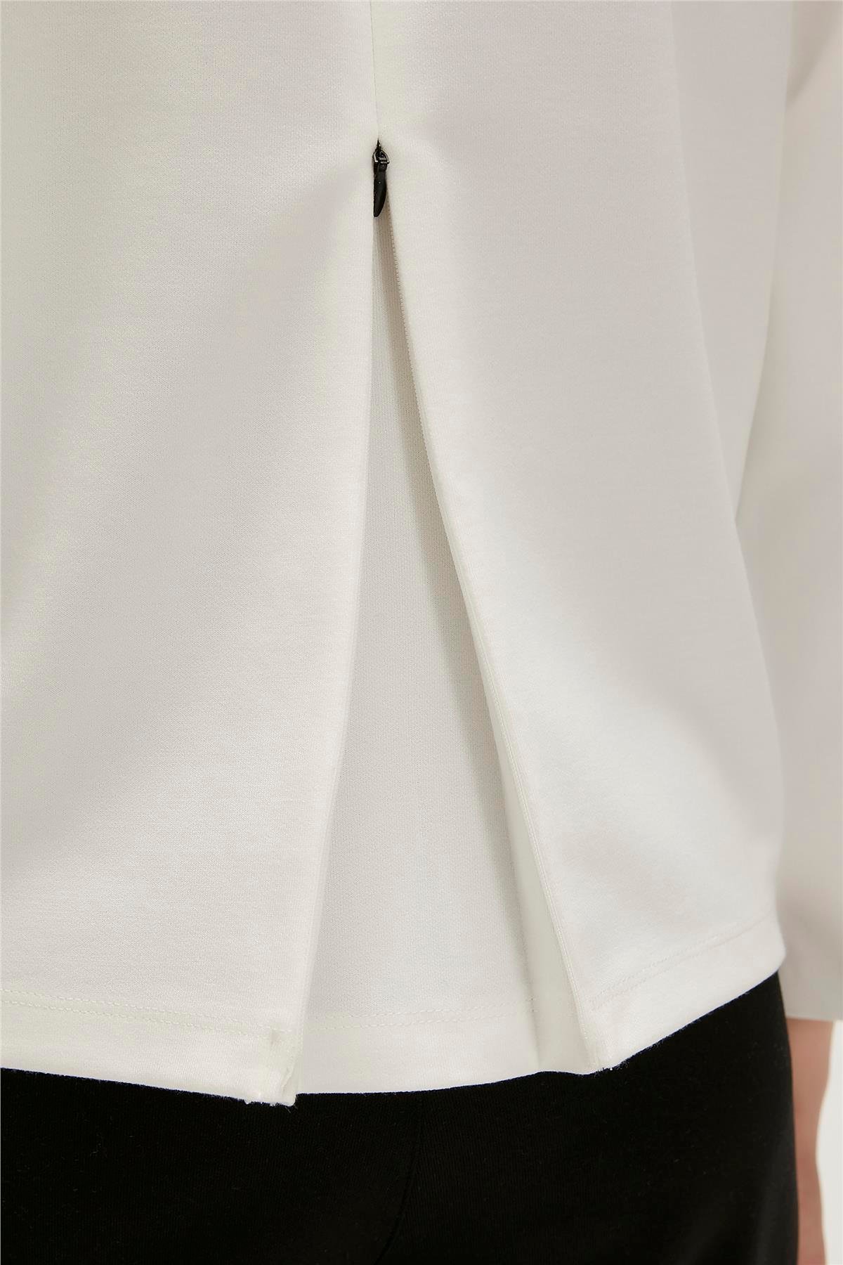 Lexi Half-Zip Off-White Beyaz Yarım Fermuarlı Kadın Sweatshirt