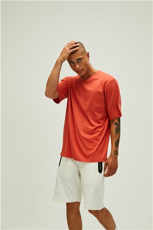 Liber Oversize T-Shirt Ginger Tarçın Basic Erkek Tişört 