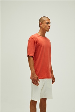 Liber Oversize T-Shirt Ginger Tarçın Basic Erkek Tişört 