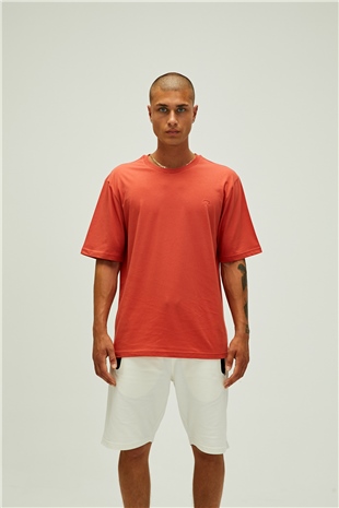 Liber Oversize T-Shirt Ginger Tarçın Basic Erkek Tişört 
