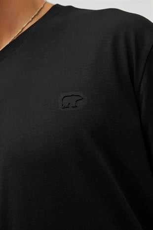 Liber Oversize T-Shirt Siyah Basic Erkek Tişört 