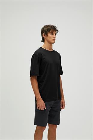 Liber Oversize T-Shirt Siyah Basic Erkek Tişört 