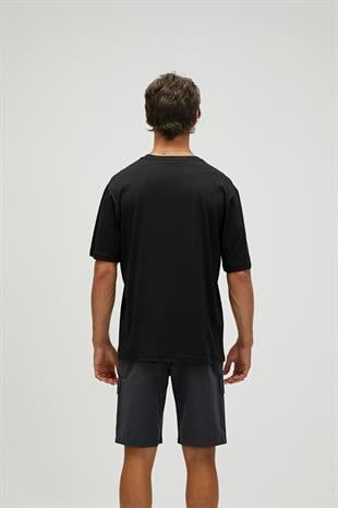 Liber Oversize T-Shirt Siyah Basic Erkek Tişört 