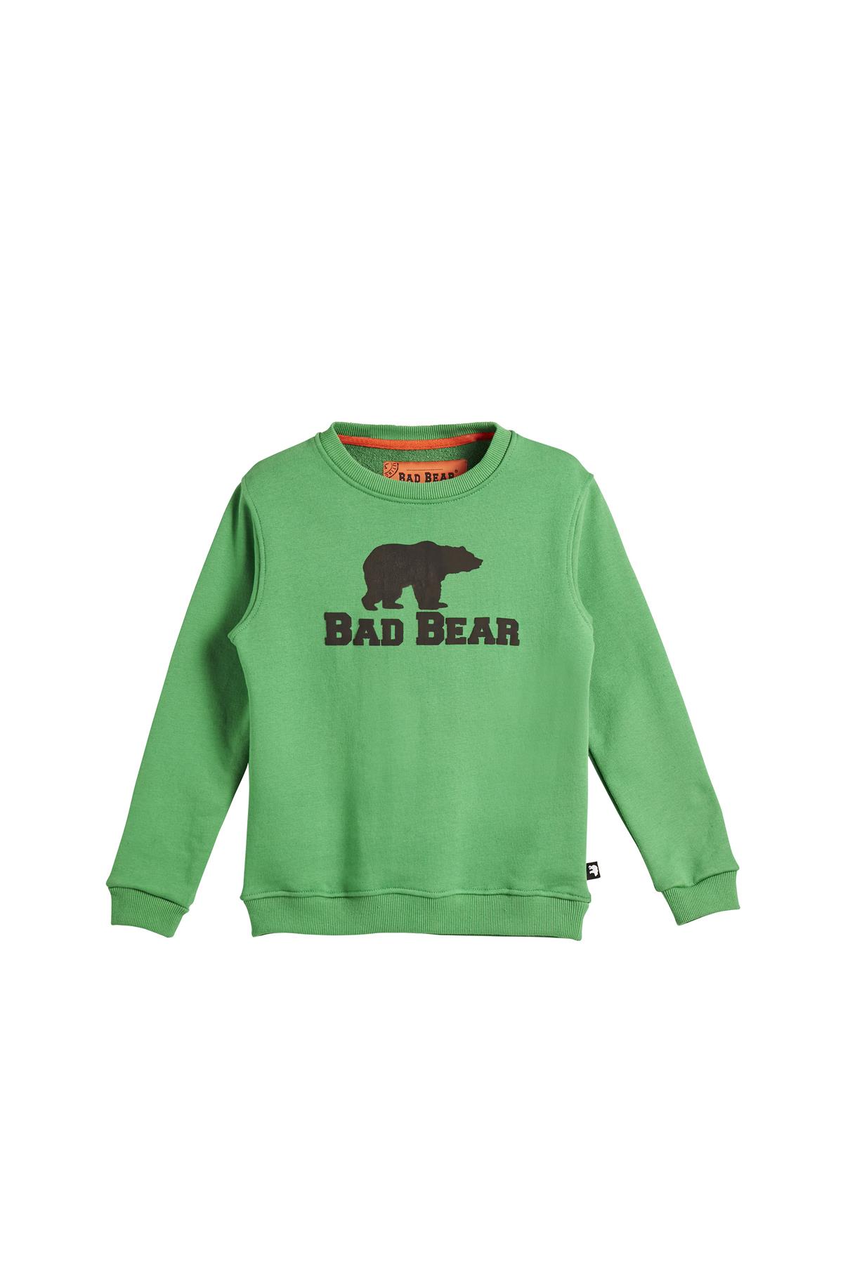 Logo Crewneck Kids Green Yeşil Baskılı Çocuk Sweatshirt