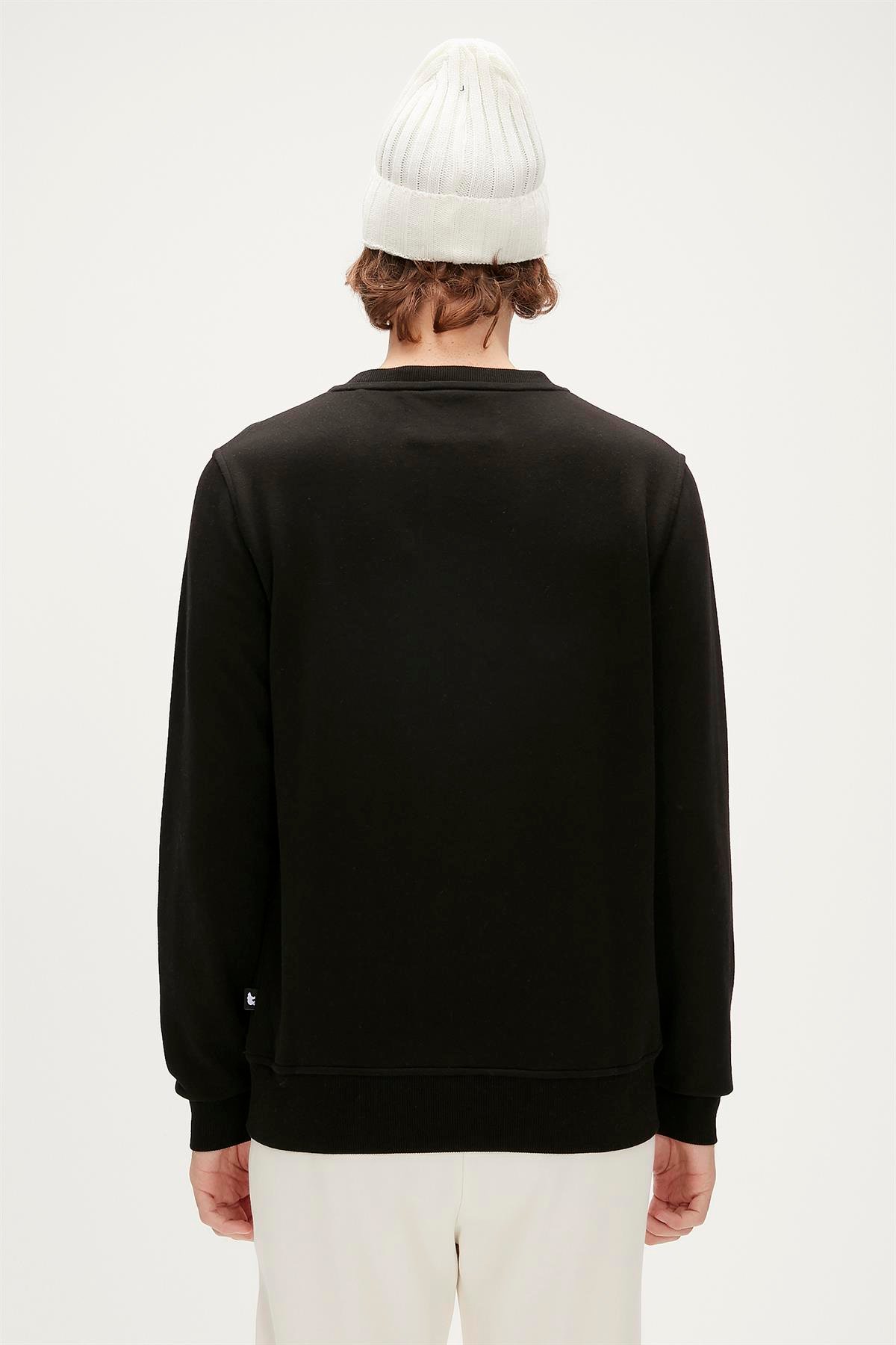 Logo Crewneck Black Mens Sweatshirt