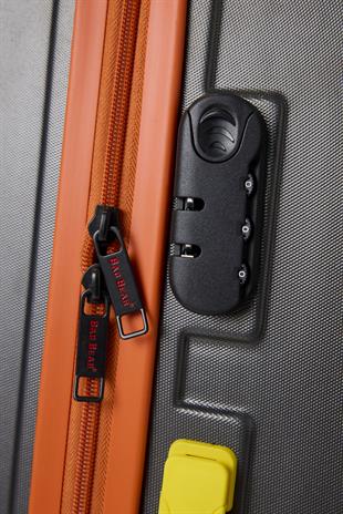 Logo Antrasit Kabin Boy Tekerlekli ABS Valiz 40 Lt.