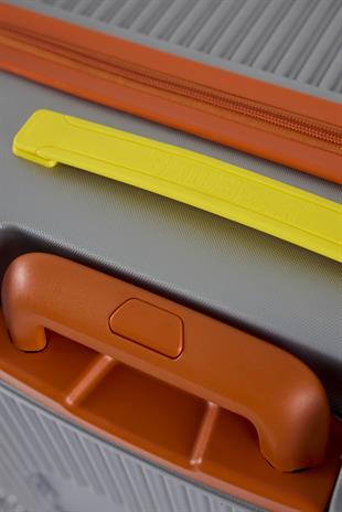 Logo Gri Kabin Boy Tekerlekli ABS Valiz 40 Lt.