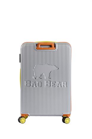 Logo Gri Büyük Boy Tekerlekli ABS Valiz 95 Lt.