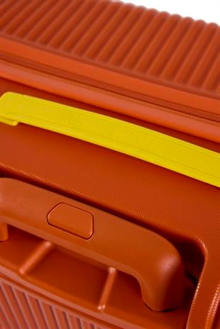 Logo Turuncu Orta Boy Tekerlekli ABS Valiz 64 Lt.