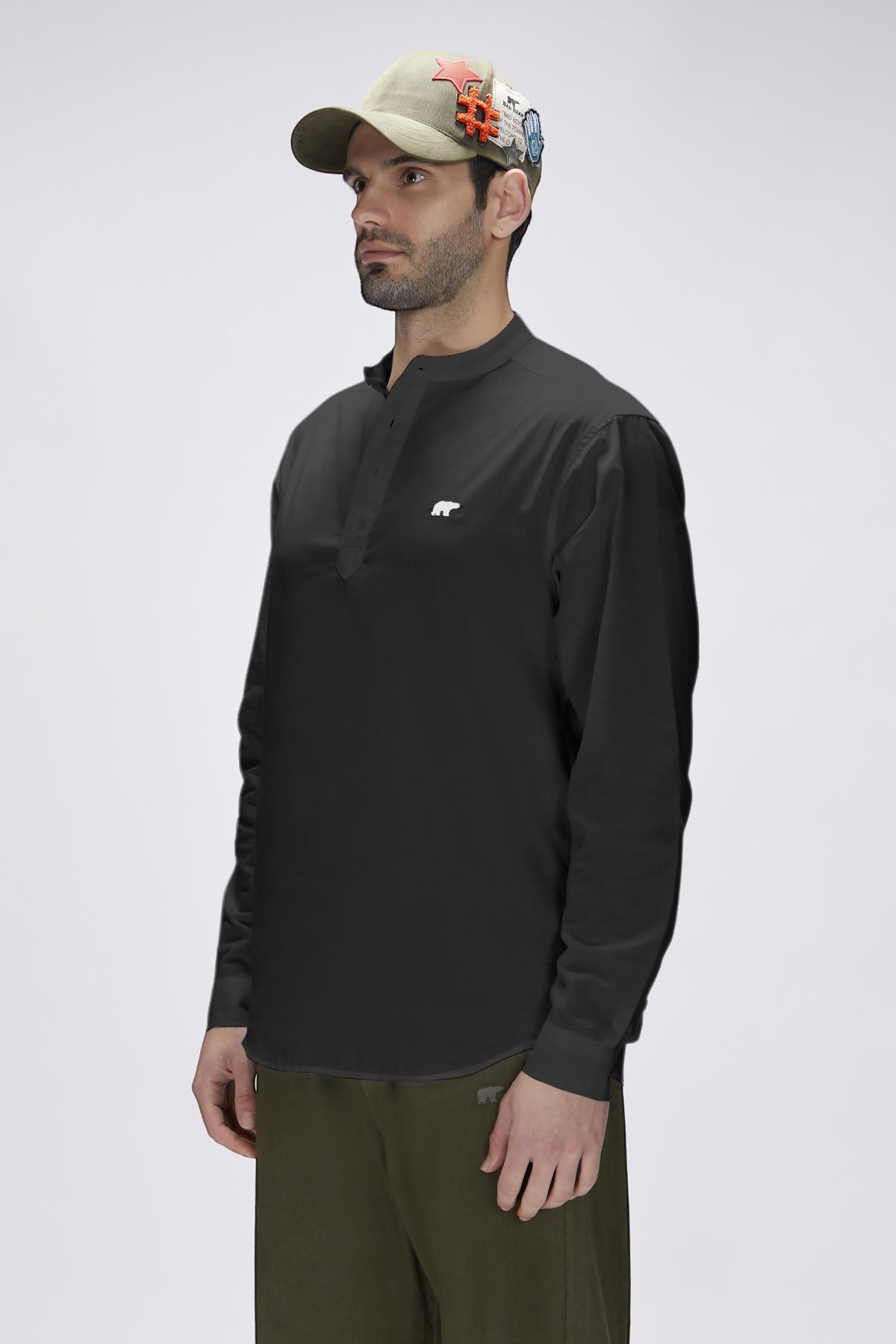 Luigi Siyah Erkek Gömlek