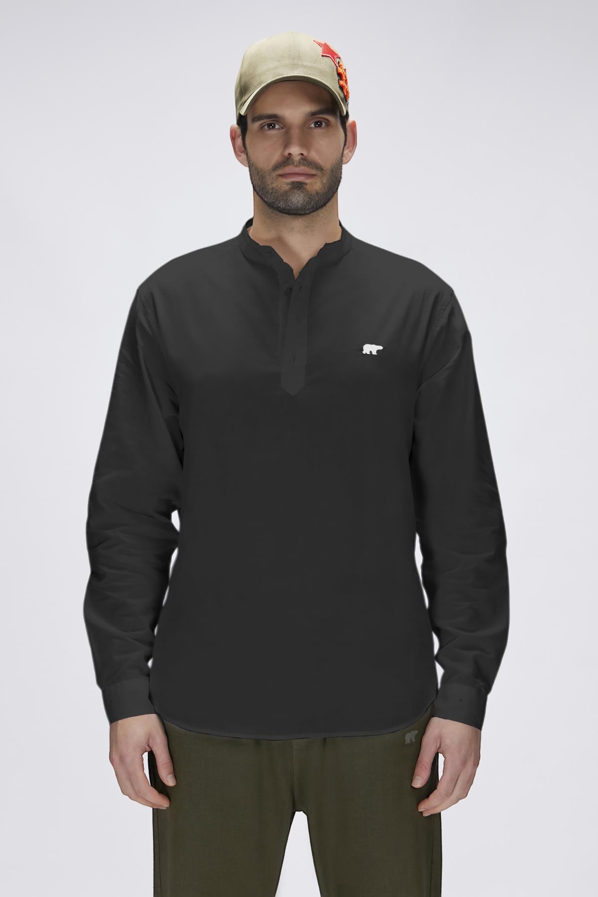 Luigi Siyah Erkek Gömlek