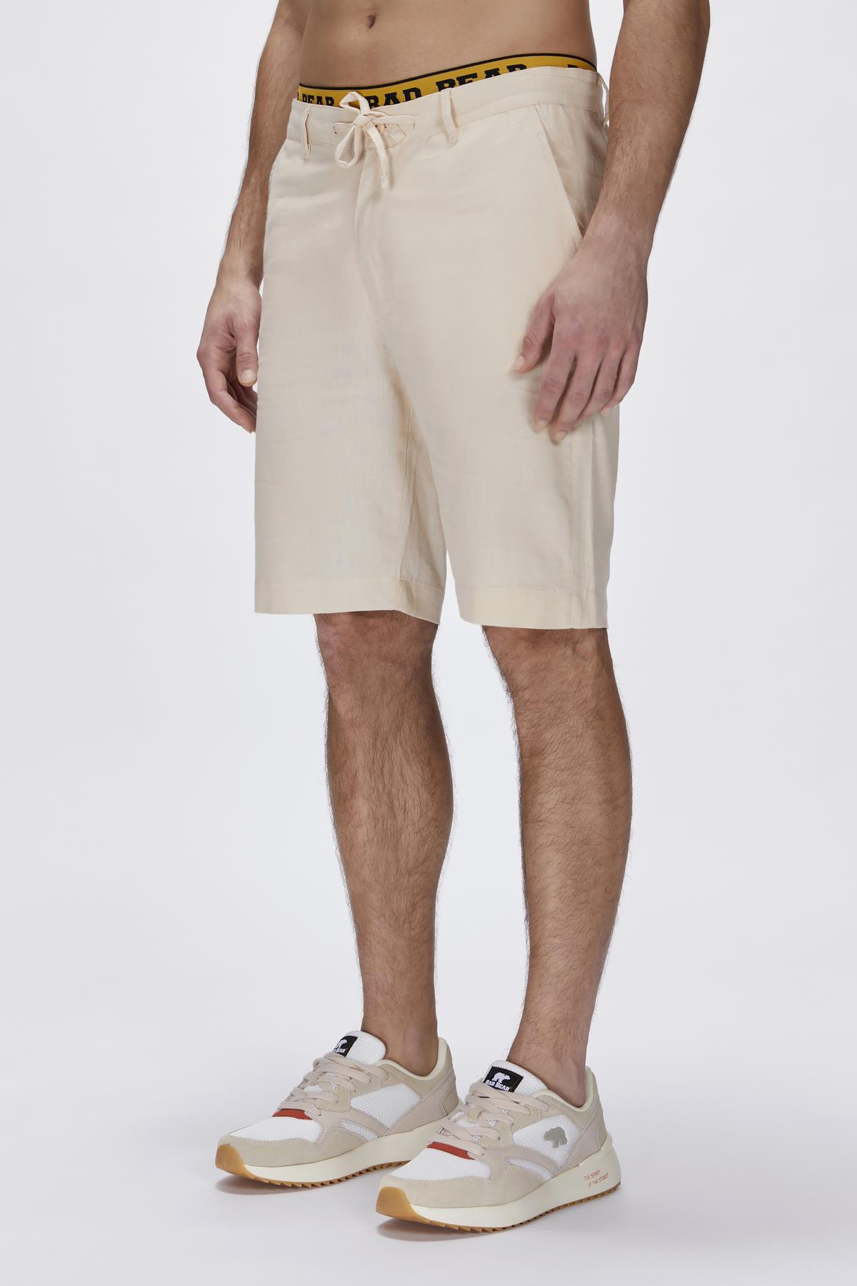 Lyne Bej Yandan Cepli Erkek Şort