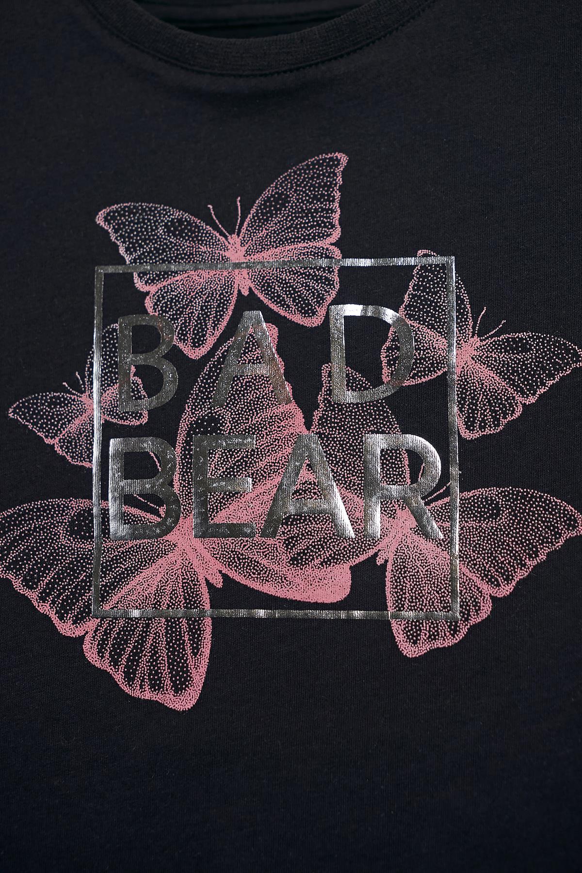 Miracle Siyah Baskılı Kız Çocuk Tişört