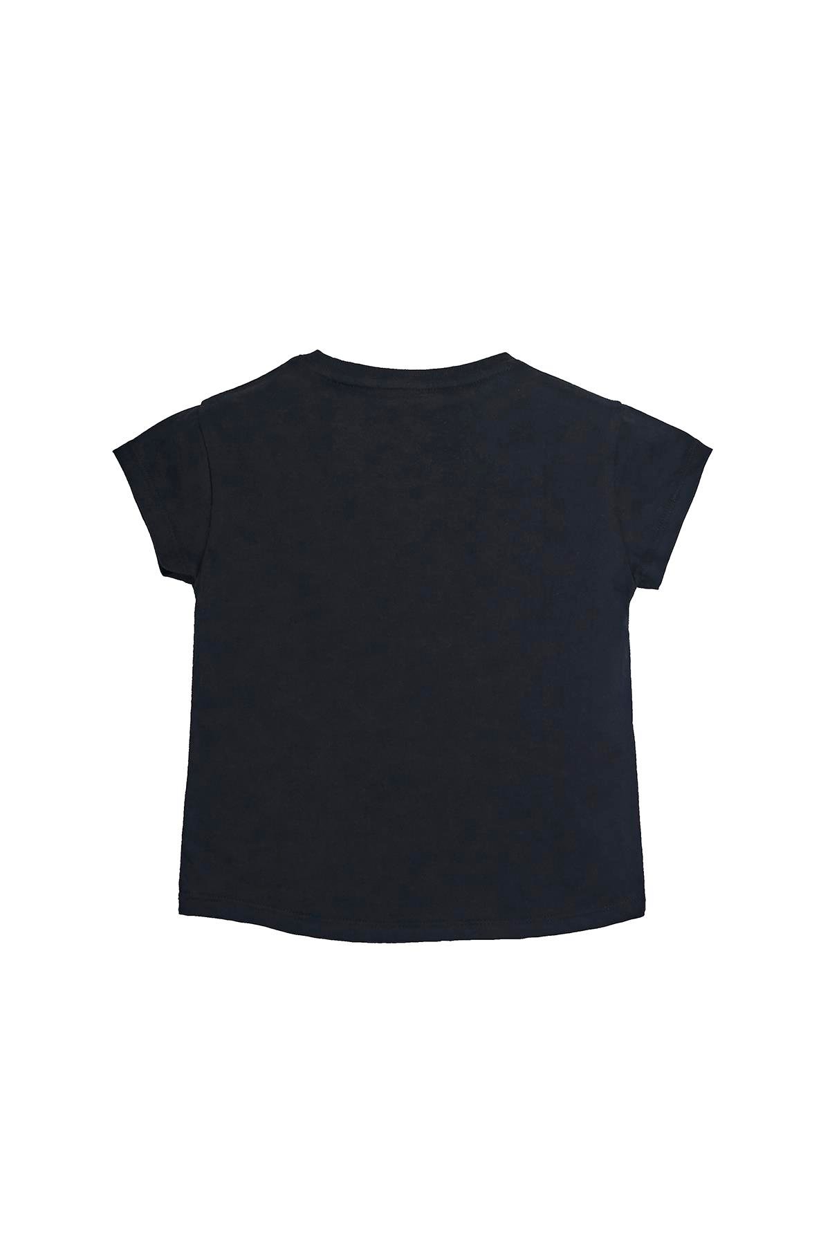 Miracle Siyah Baskılı Kız Çocuk Tişört