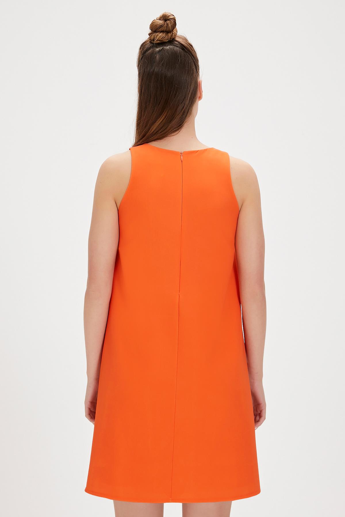 Misty Orange Womens Dress