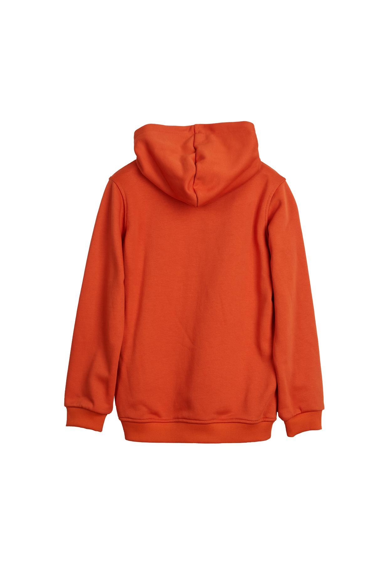 Mono Turuncu Çocuk Kapüşonlu Sweatshirt