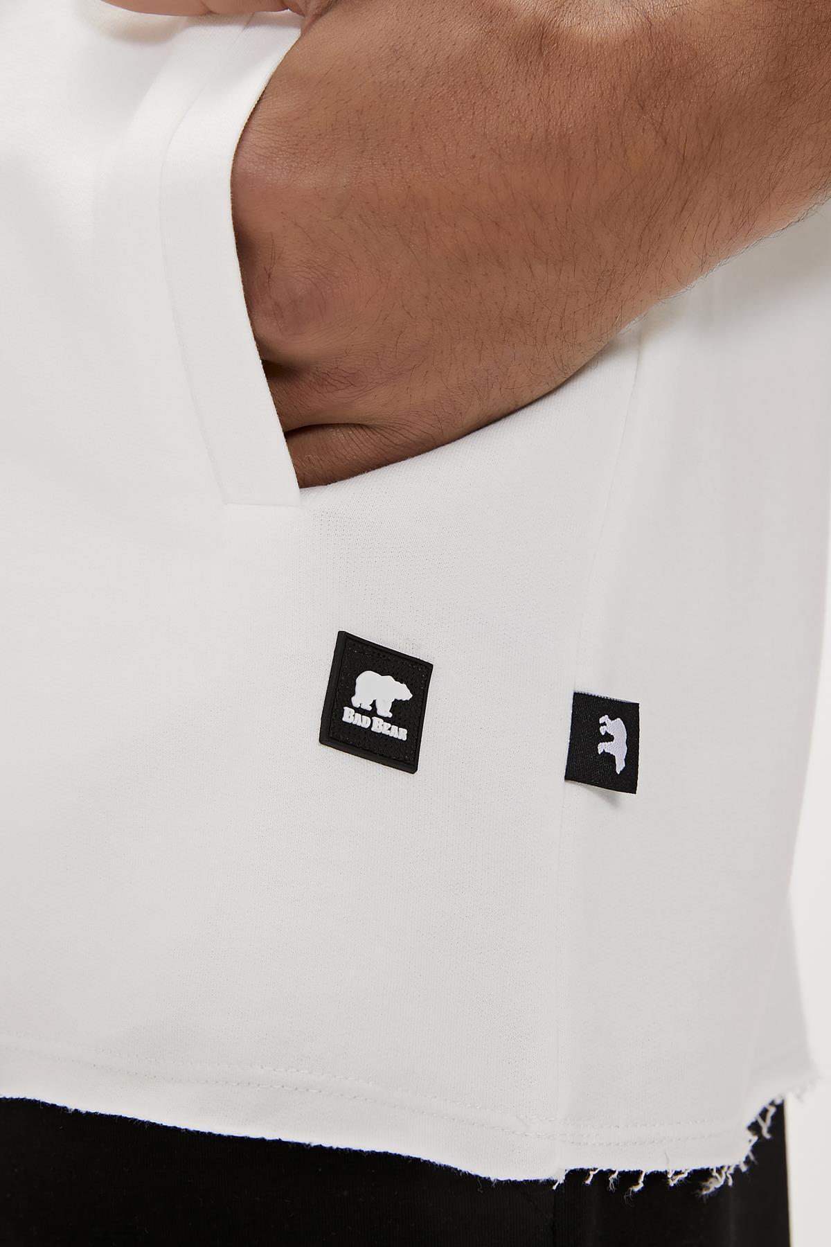 Mood Beyaz Erkek Baskılı Hoodie Sweatshirt