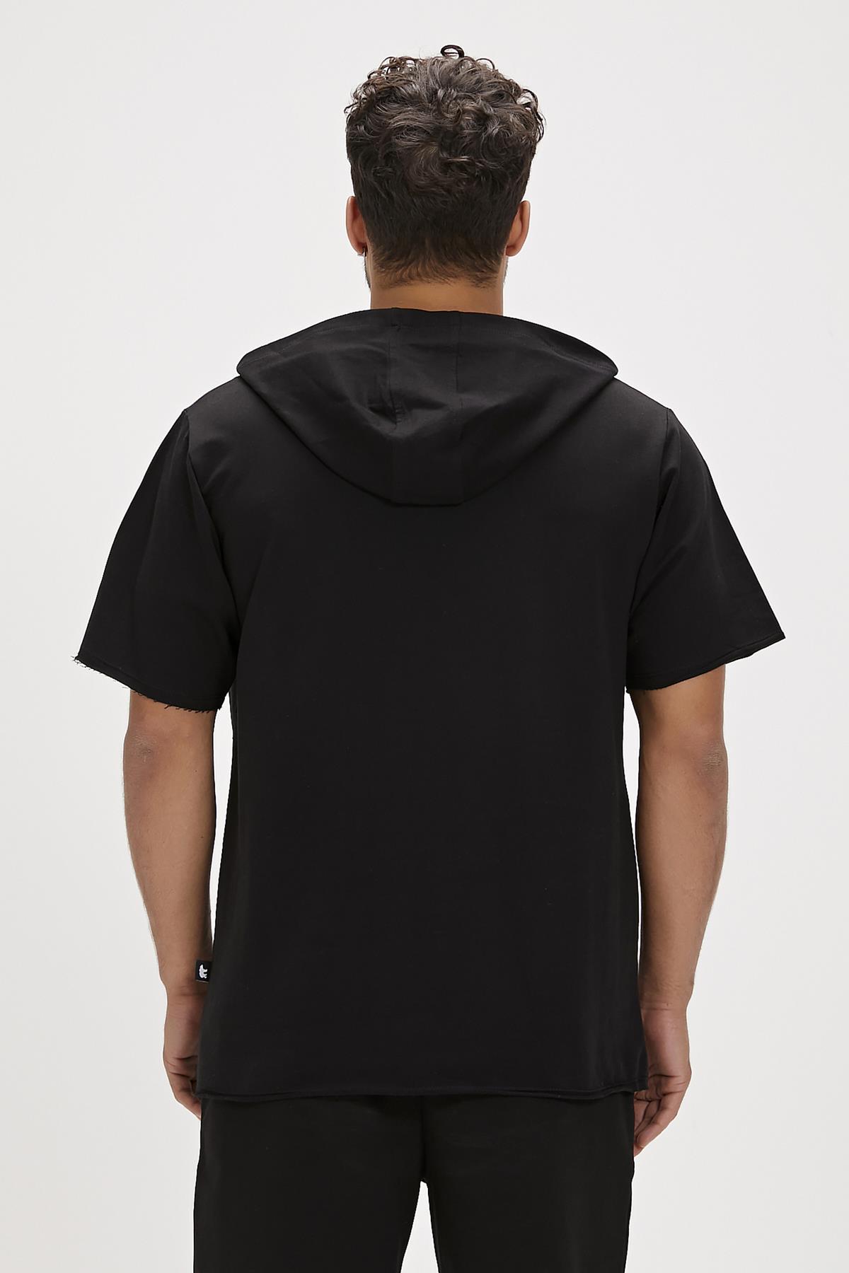 Mood Siyah Erkek Baskılı Hoodie Sweatshirt