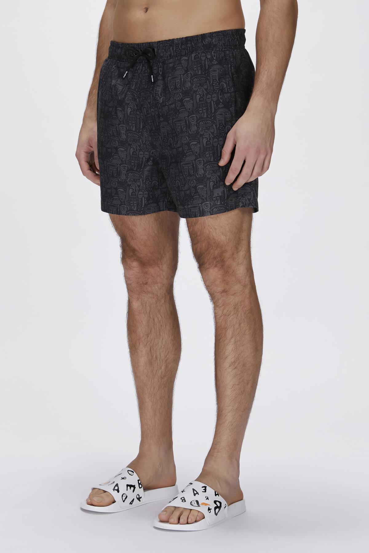 Moshe Siyah Erkek Deniz Şortu