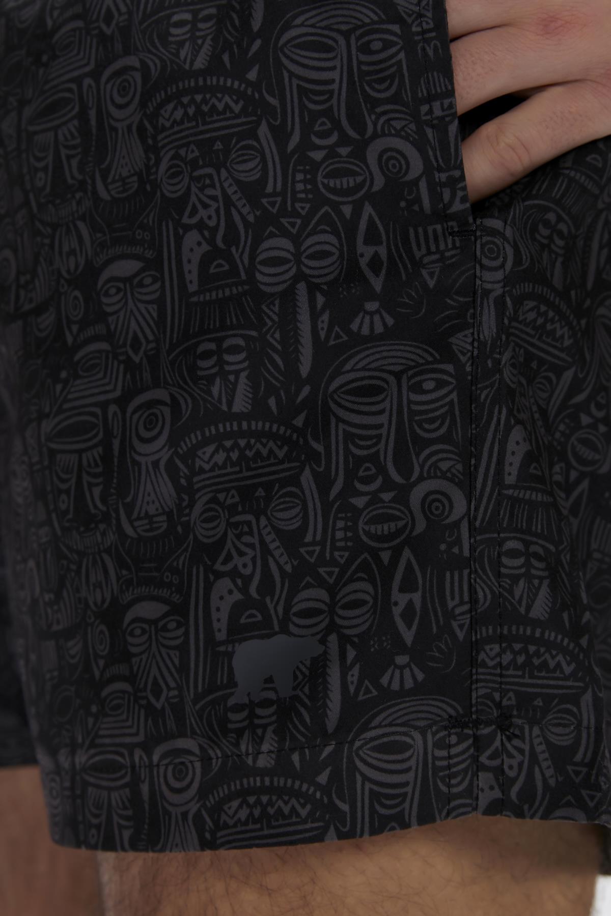 Moshe Siyah Erkek Deniz Şortu