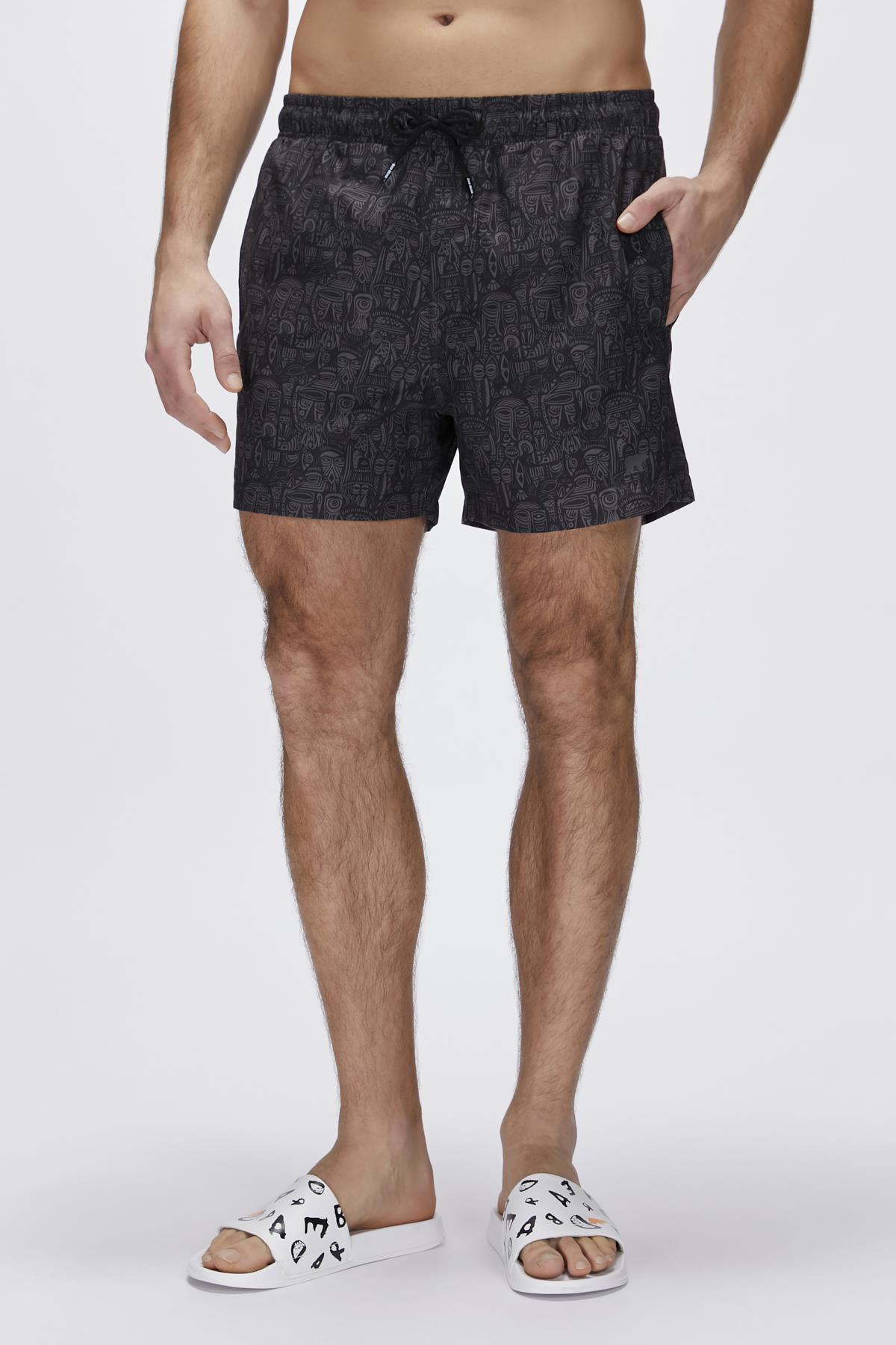 Moshe Siyah Erkek Deniz Şortu