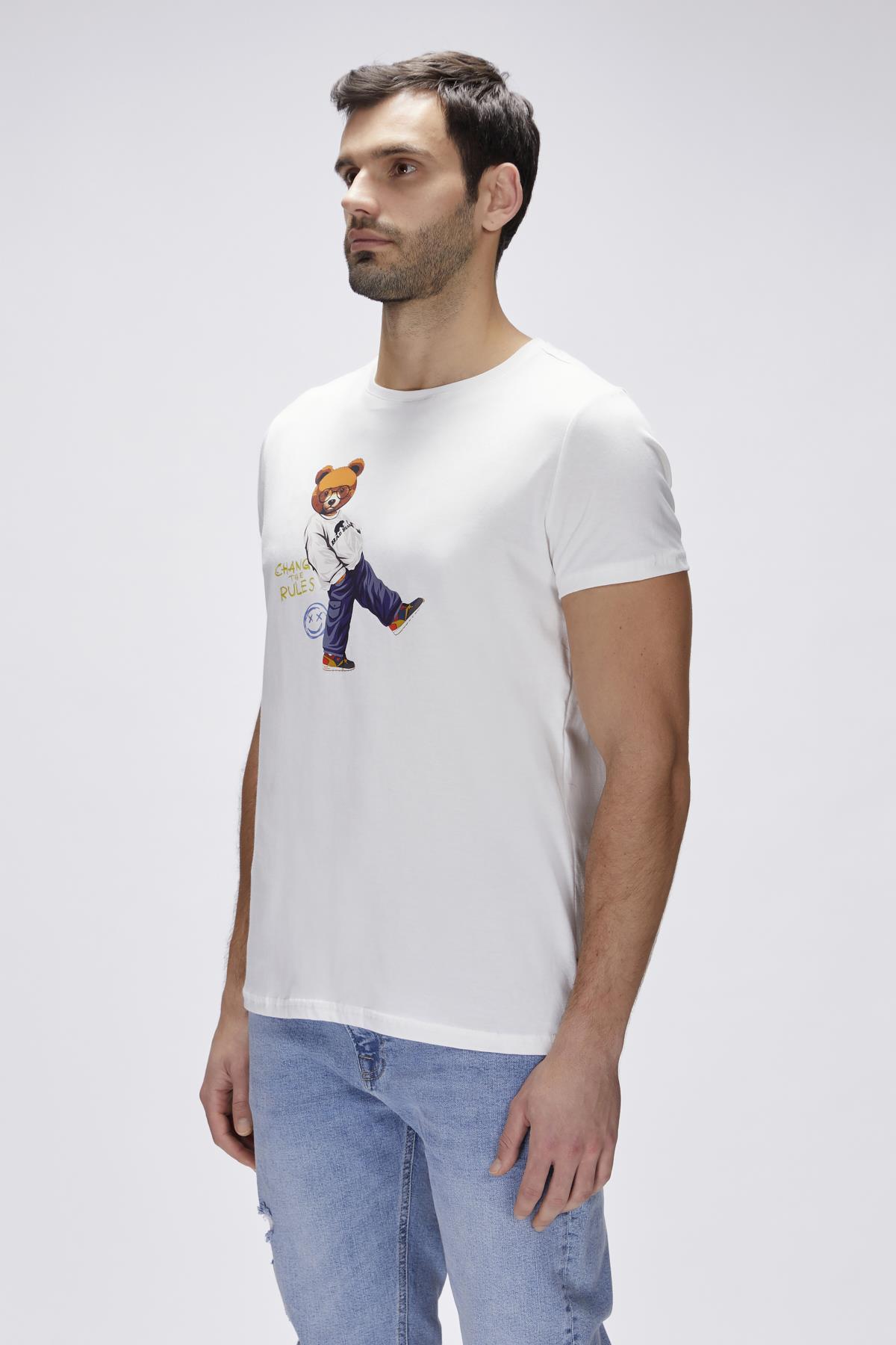 Nash Off-White Mens Printed T-Shirt