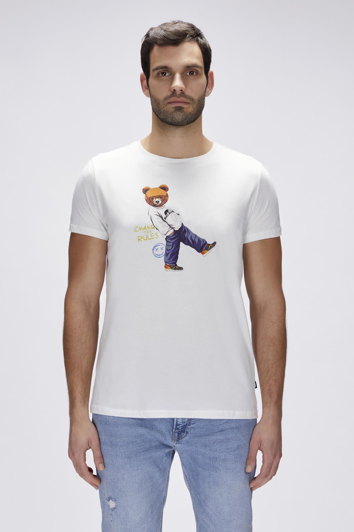 Nash Off-White Mens Printed T-Shirt