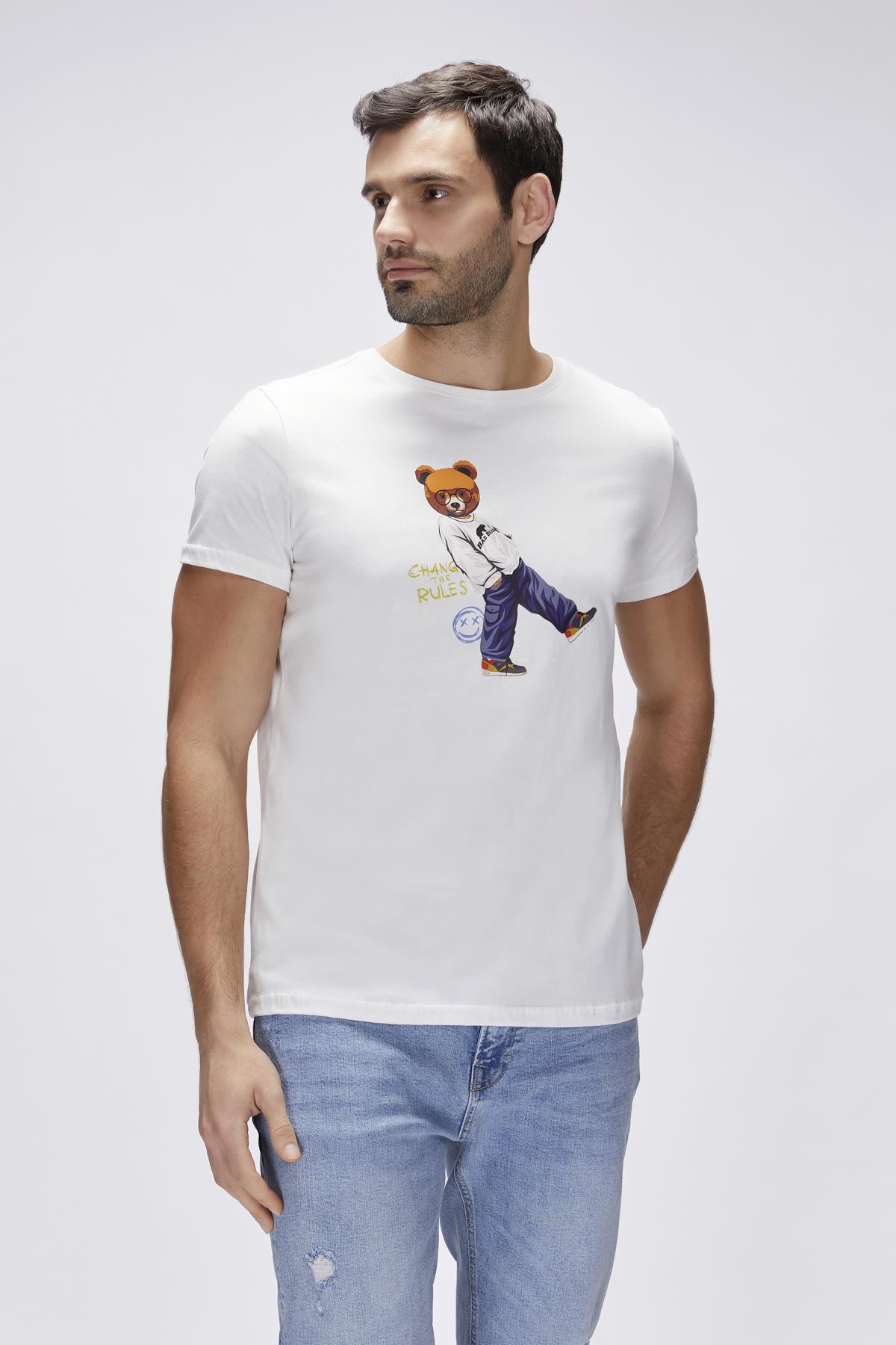 Nash Off-White Mens Printed T-Shirt