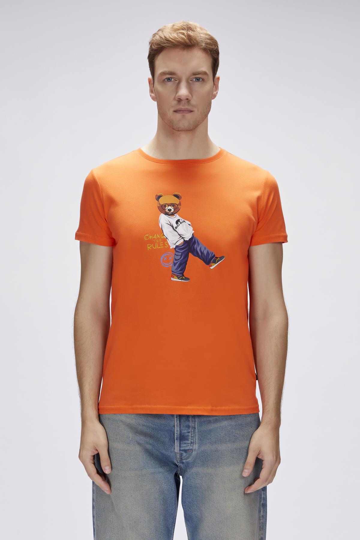 Nash Orange Mens Printed T-Shirt