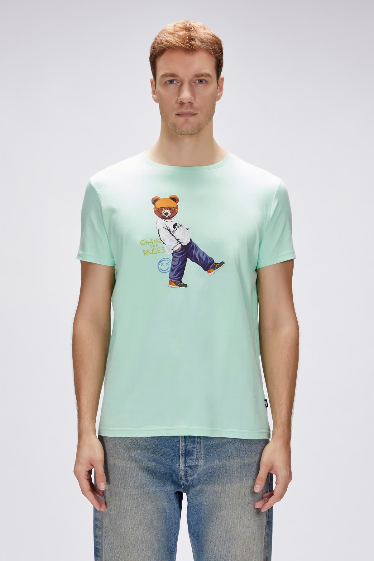 Nash Green Fig Mens Printed T-Shirt