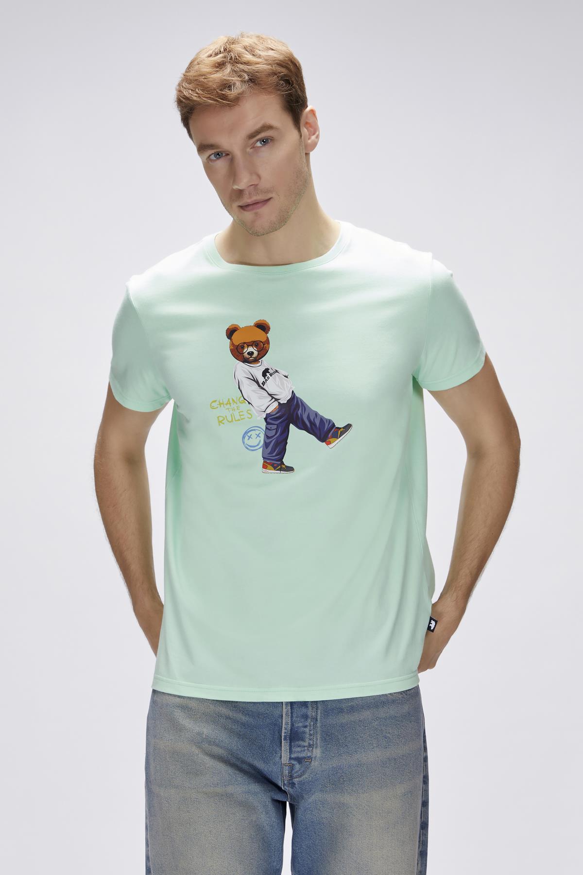 Nash Green Fig Mens Printed T-Shirt
