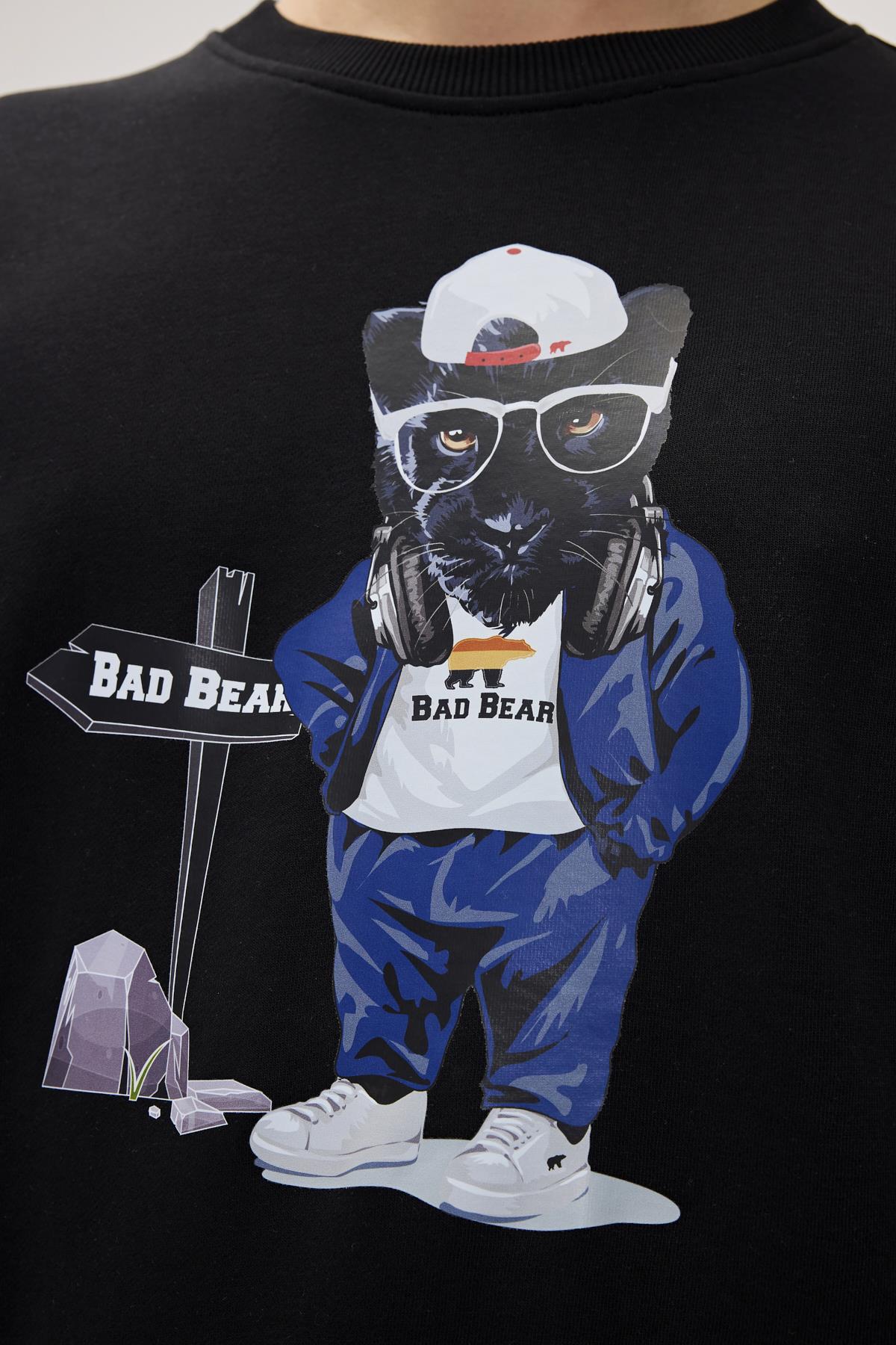 Panther Siyah Erkek Sweatshirt