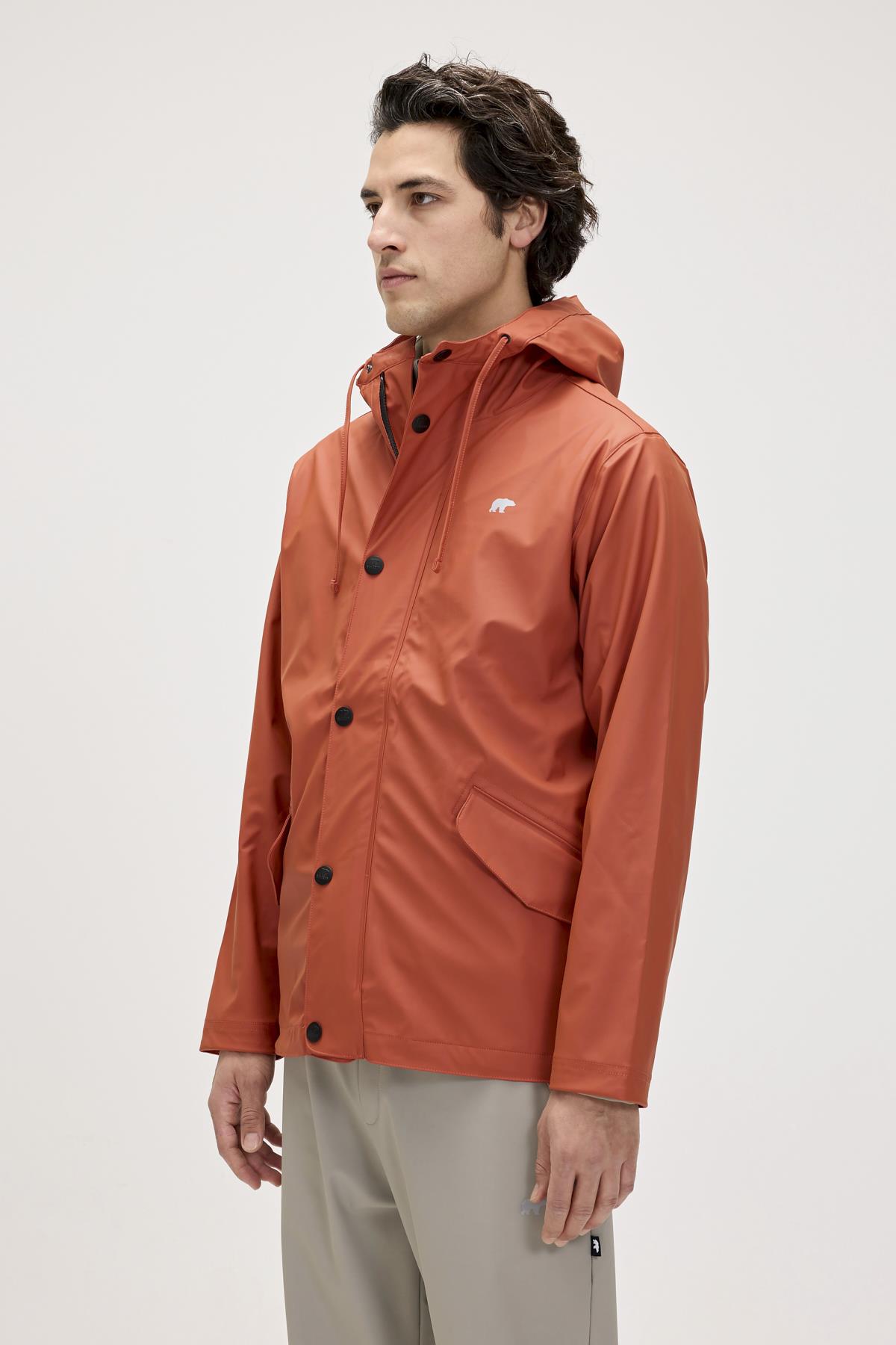 Patrol Raincoat Ginger Tarçın  Erkek Kapüşonlu Yağmurluk 