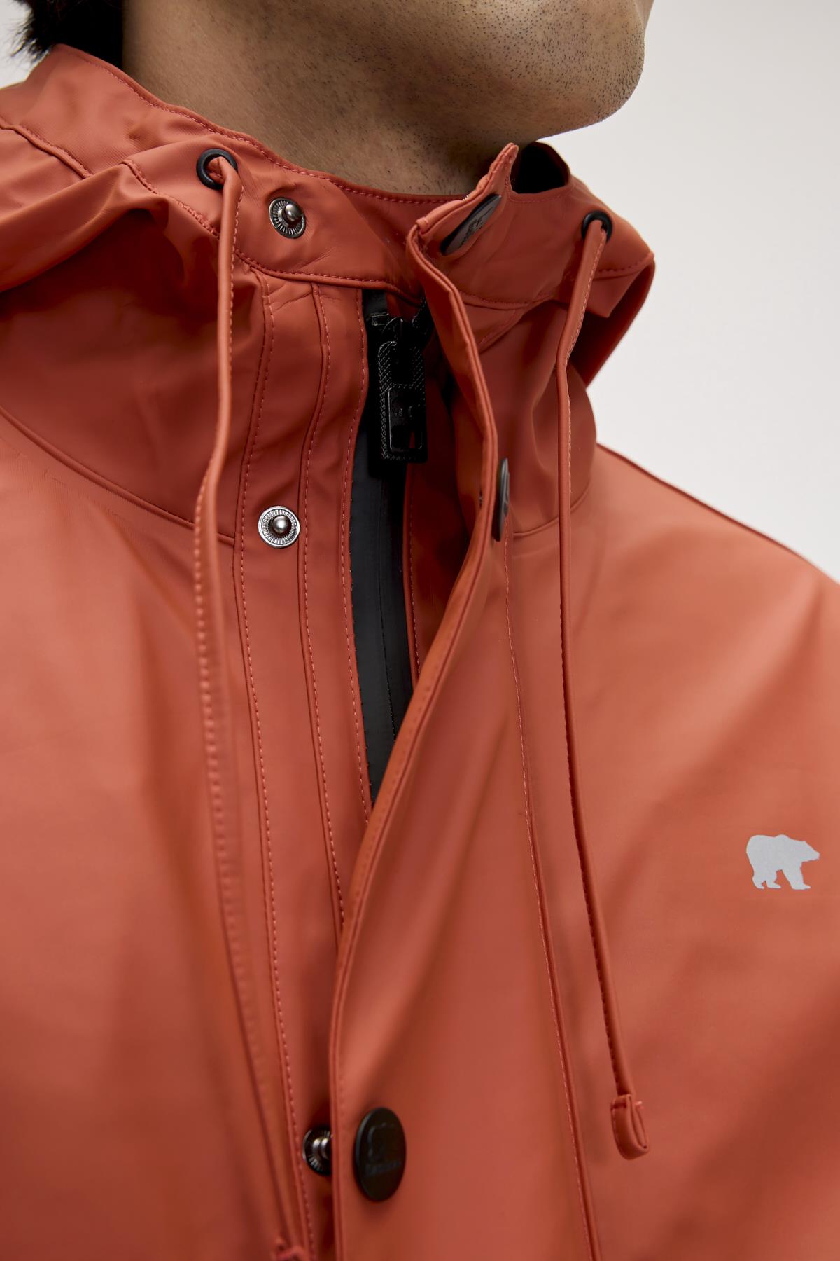 Patrol Raincoat Ginger Tarçın  Erkek Kapüşonlu Yağmurluk 