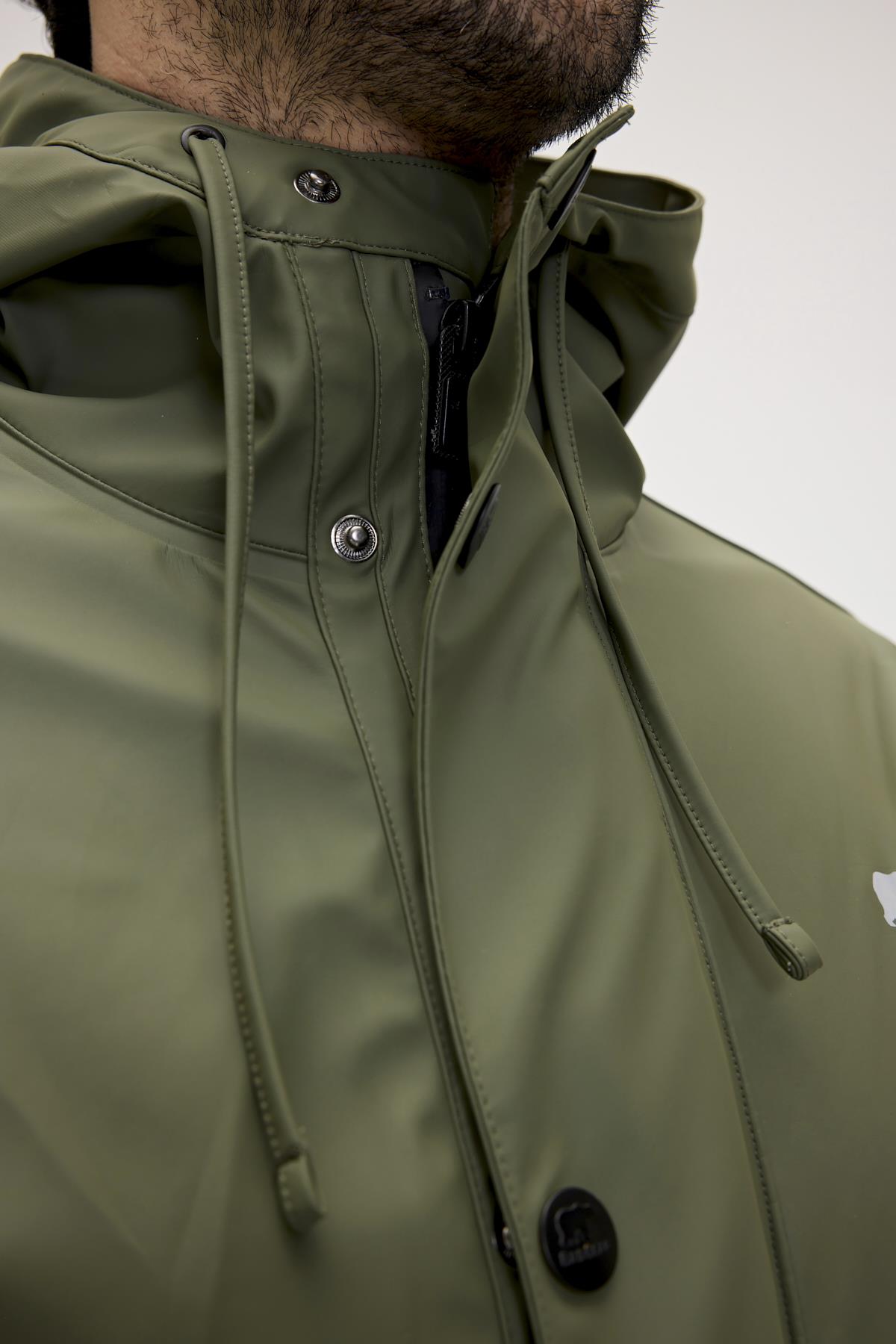 Patrol Raincoat Thyme Yeşil  Erkek Kapüşonlu Yağmurluk 